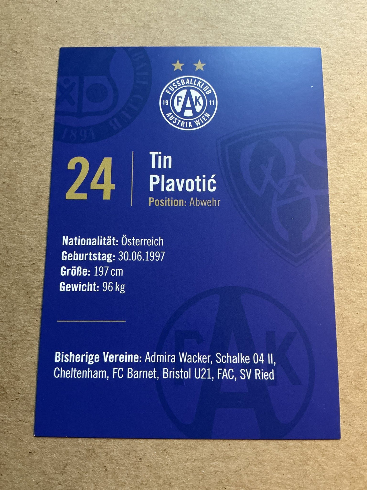 Tin Plavotić, Austria 🇦🇹 FK Austria Wien 2023/24 hand signed - Autographs-World