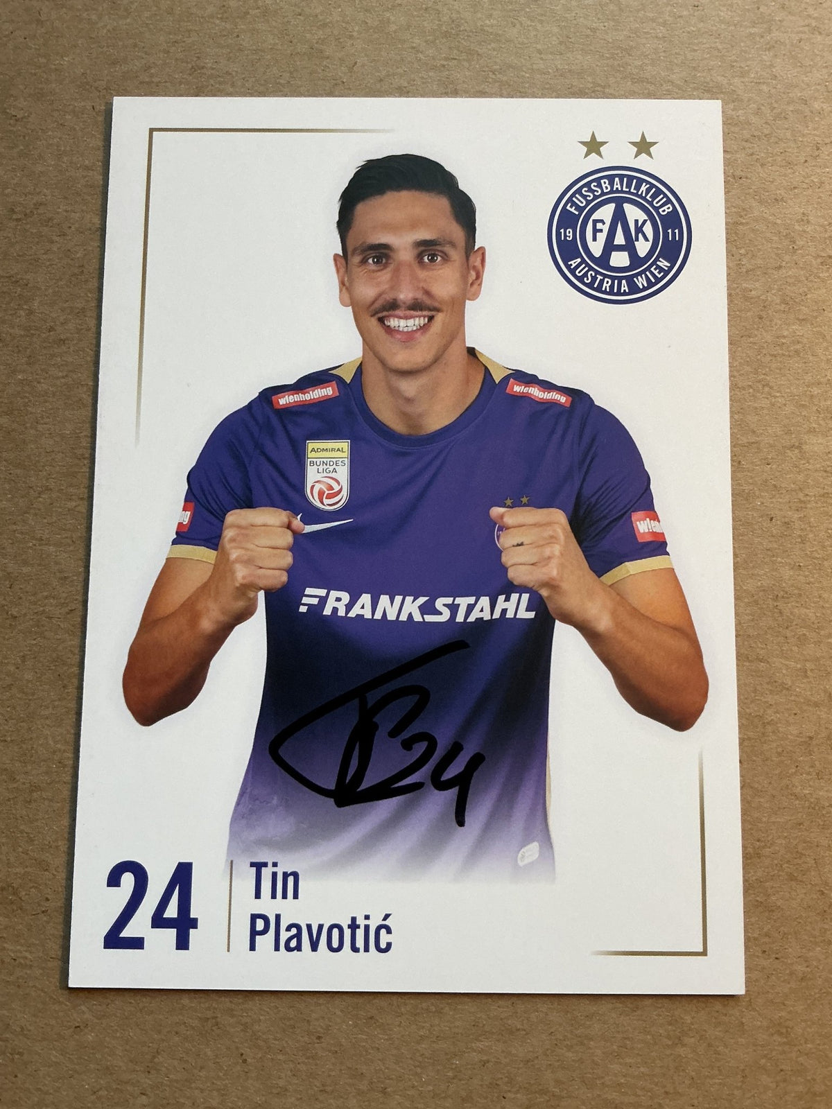 Tin Plavotić, Austria 🇦🇹 FK Austria Wien 2023/24 hand signed - Autographs-World