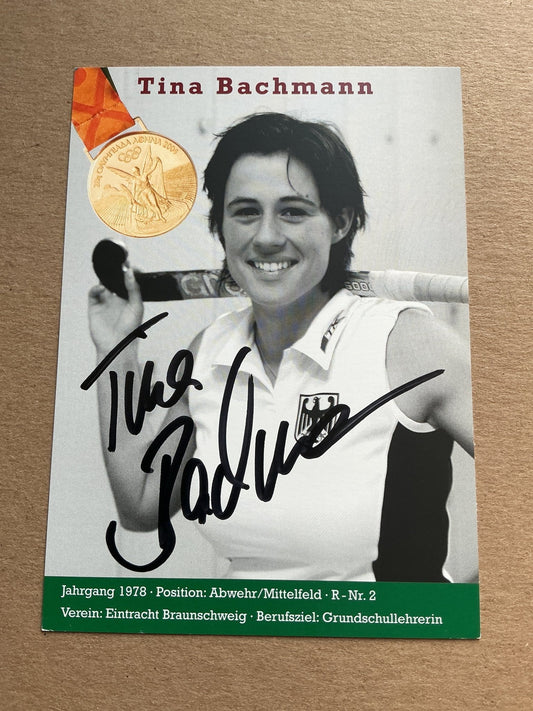 Tina Bachmann, Germany 🇩🇪 Field Hockey Summer Olympics hand signed - Autographs-World