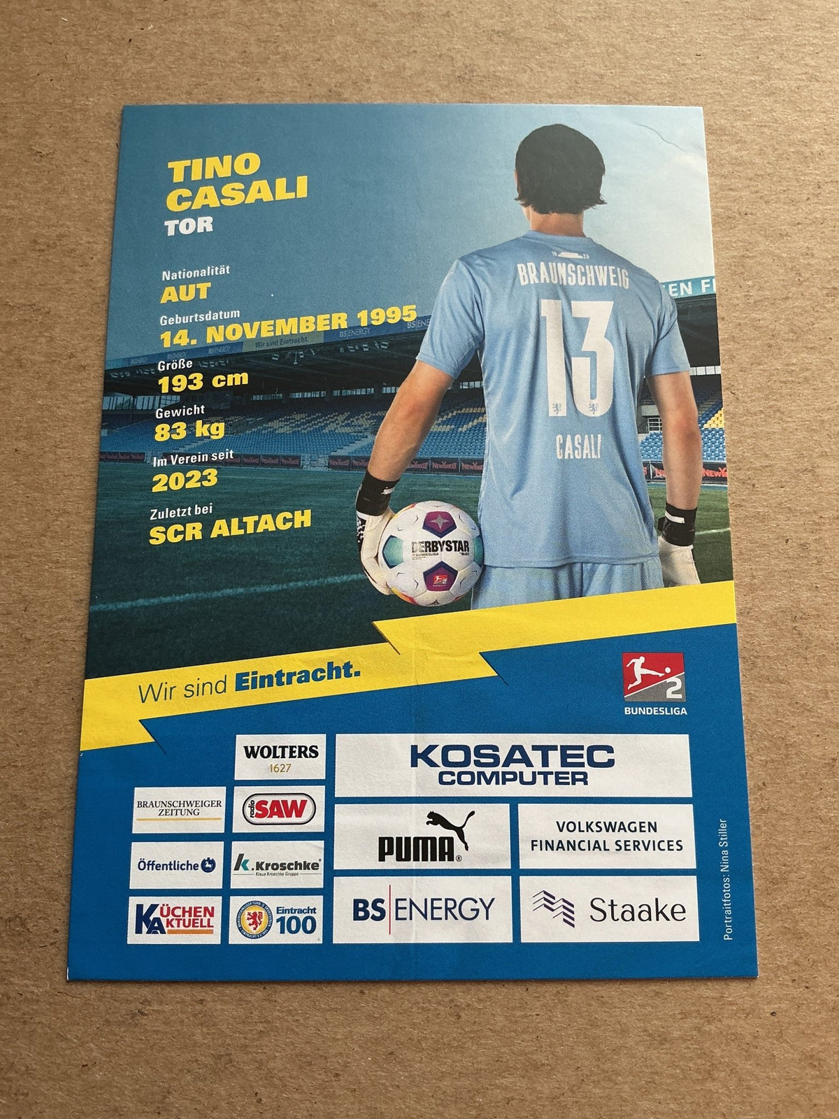 Tino Casali, Austria 🇦🇹 Eintracht Braunschweig 2023/24 hand signed - Autographs-World