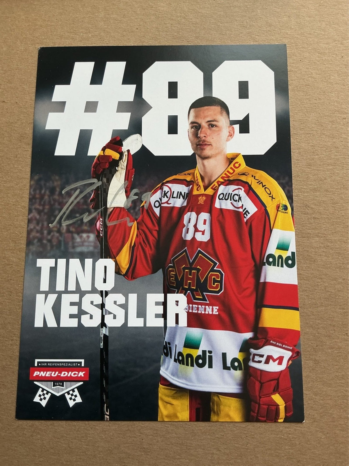 Tino Kessler, Switzerland 🇨🇭 EHC Biel-Bienne 2023/24 hand signed - Autographs-World