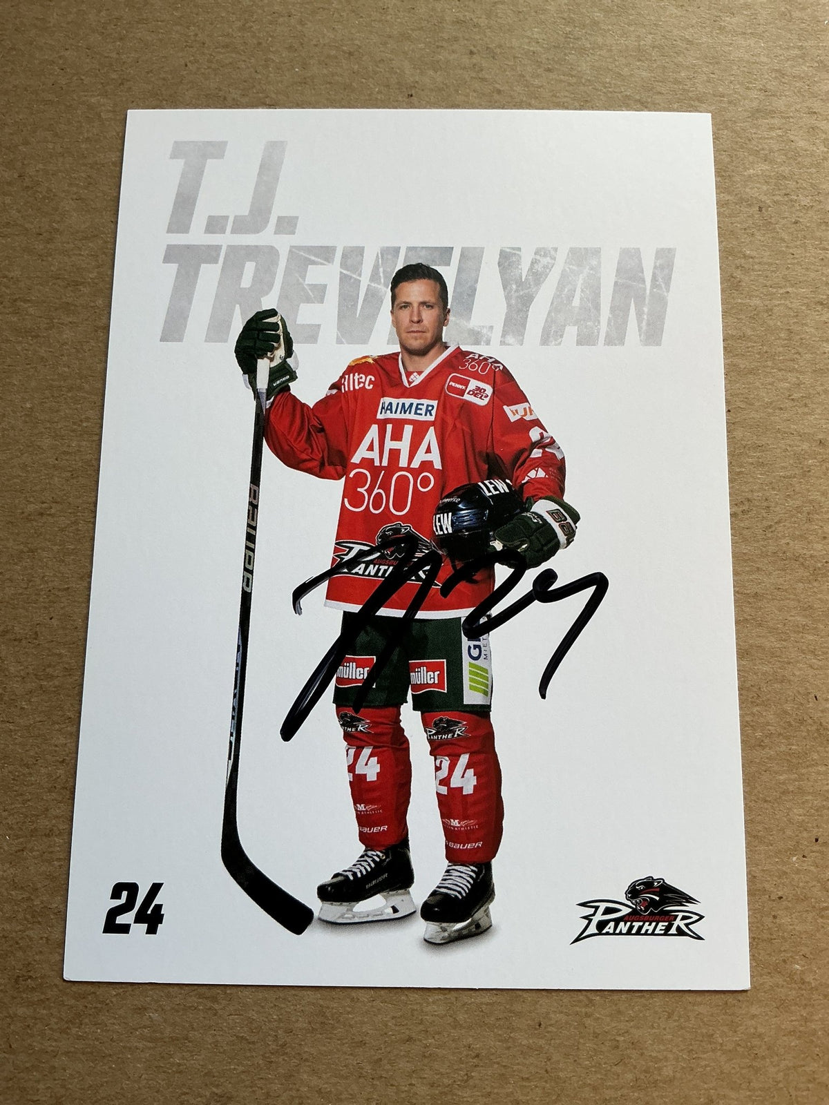 T.J. Trevelyan, Germany 🇩🇪 Augsburg Panther 2023/24 hand signed - Autographs-World