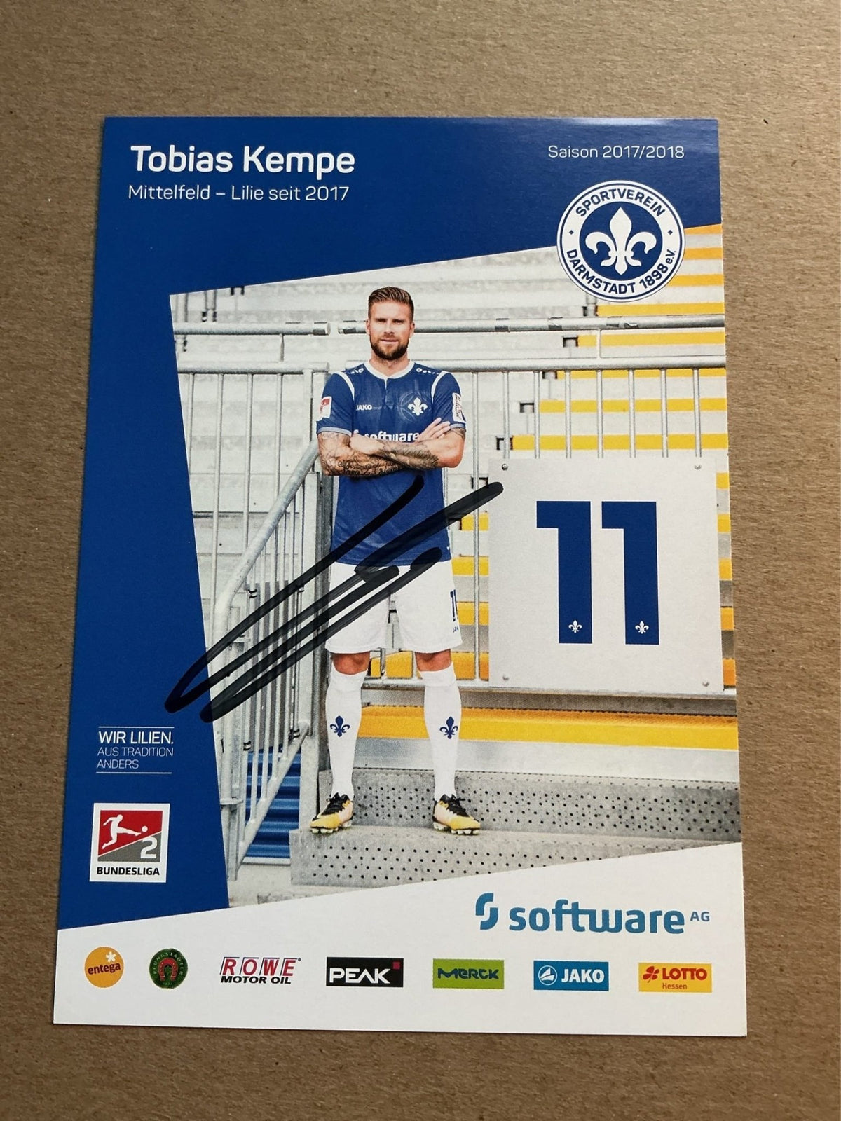 Tobias Kempe, Germany 🇩🇪 SV Darmstadt 98 2017/18 hand signed - Autographs-World