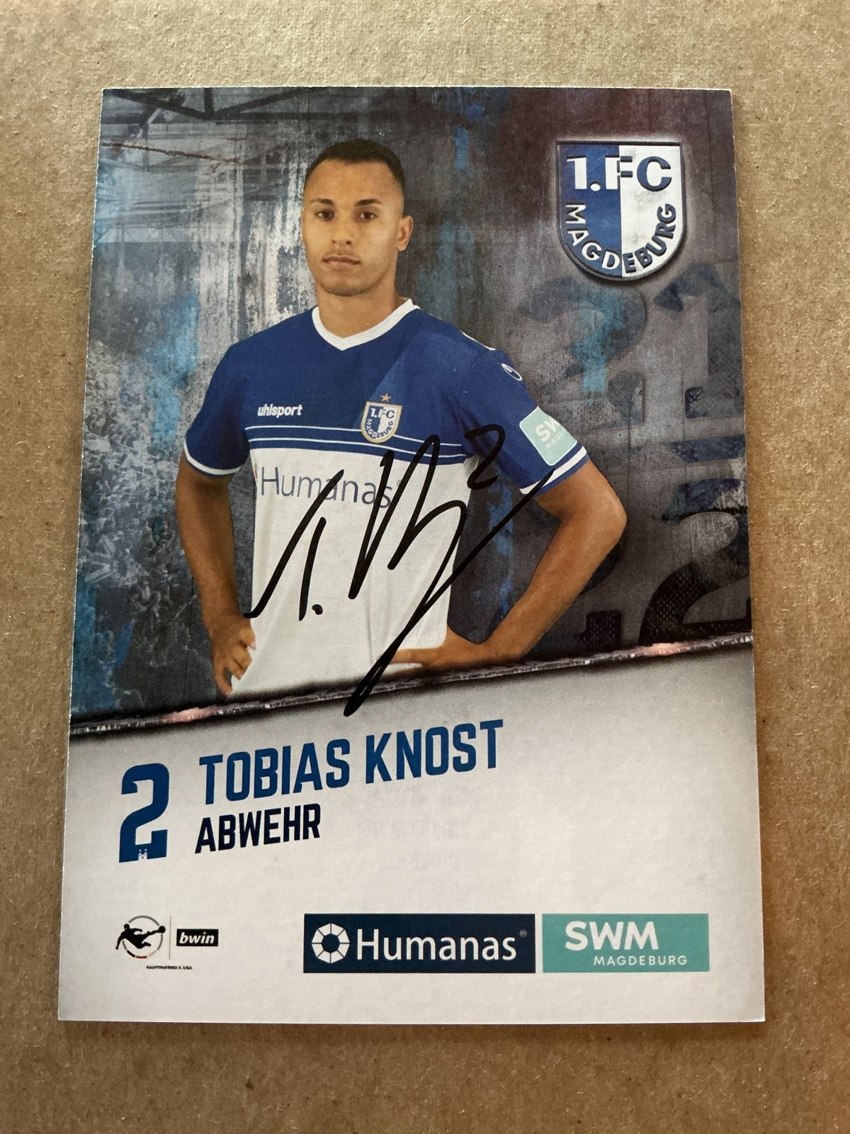 Tobias Knost, Germany 🇩🇪 1.FC Magdeburg 2021/22 hand signed - Autographs-World
