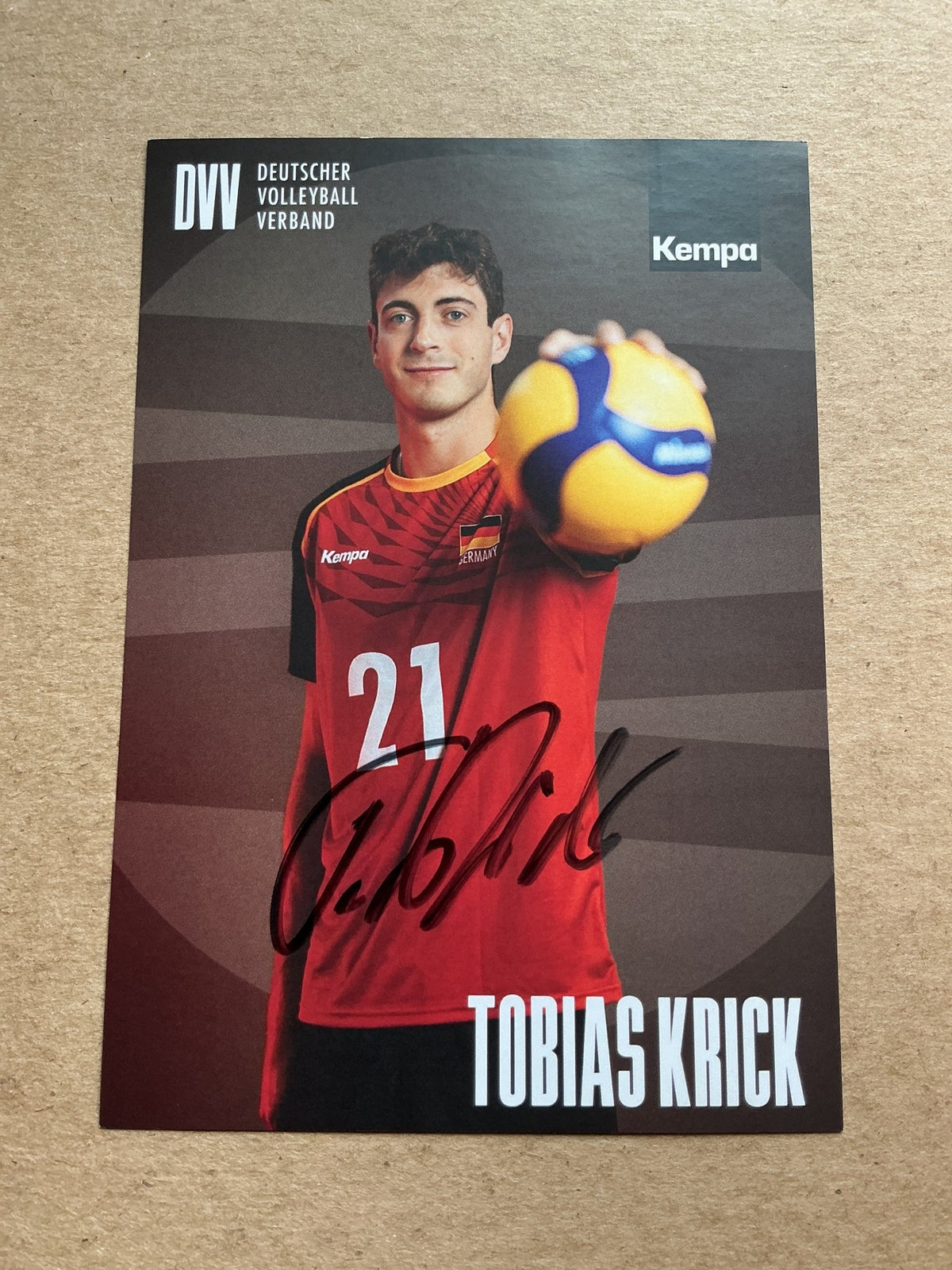 Tobias Krick, Germany 🇩🇪 Volleyball Summer Olympics 2024 hand signed - Autographs-World
