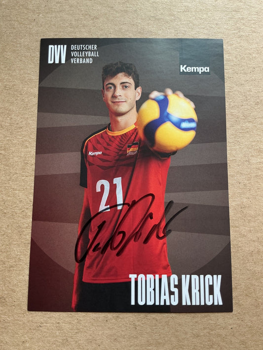 Tobias Krick, Germany 🇩🇪 Volleyball Summer Olympics 2024 hand signed - Autographs-World