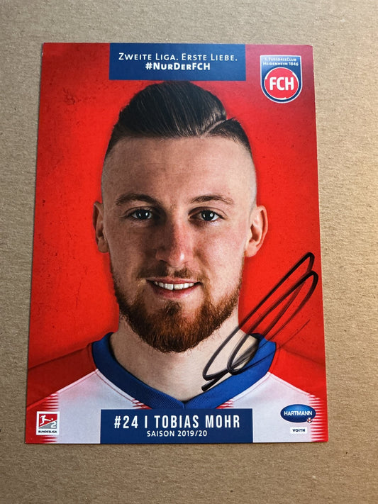 Tobias Mohr, Germany 🇩🇪 1.FC Heidenheim 2019/20 hand signed - Autographs-World