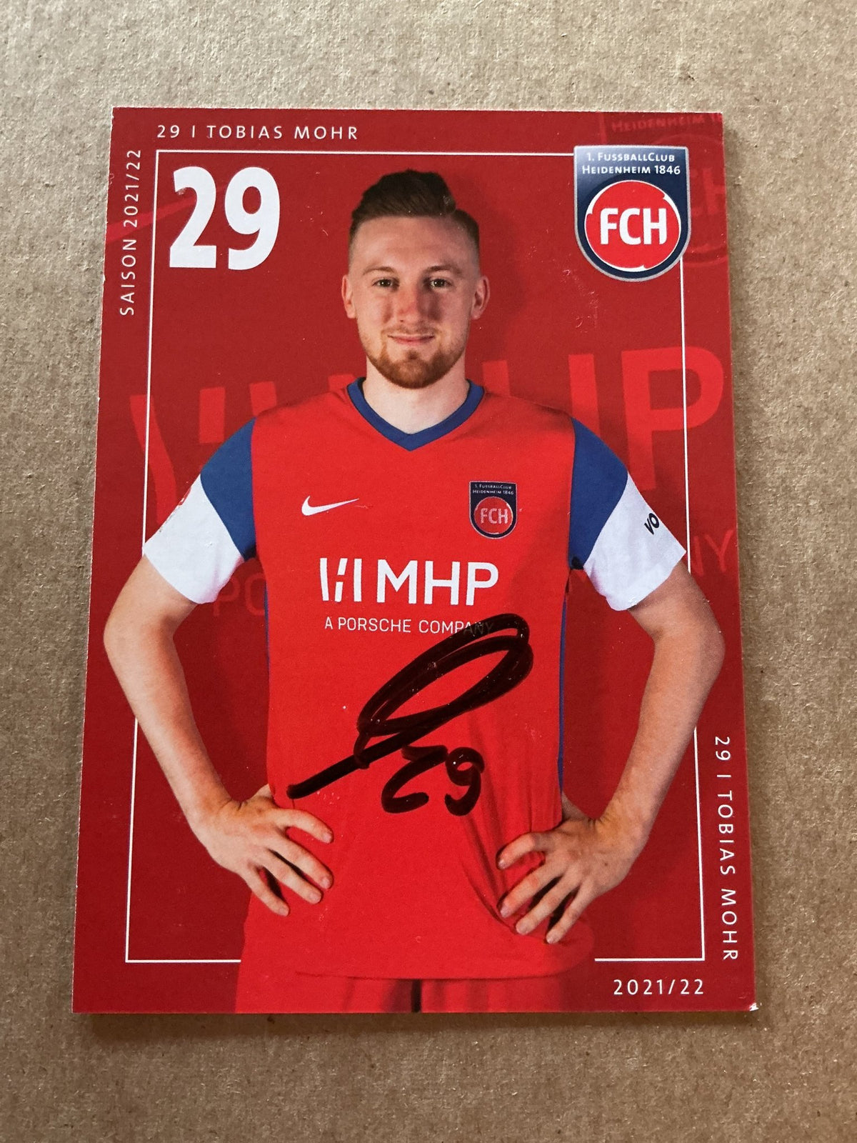 Tobias Mohr, Germany 🇩🇪 1.FC Heidenheim 2021/22 hand signed - Autographs-World