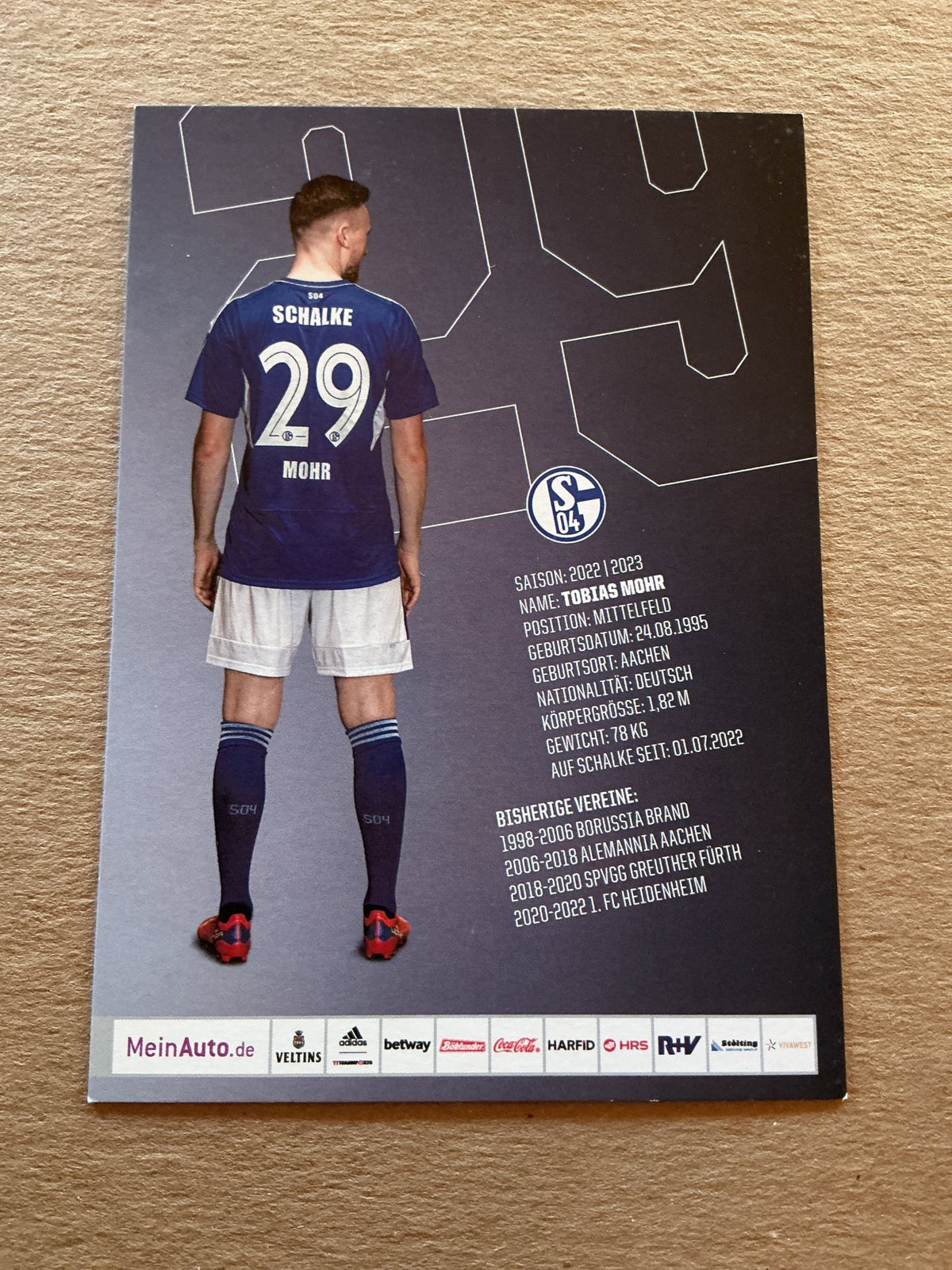 Tobias Mohr, Germany 🇩🇪 FC Schalke 04 2022/23 hand signed - Autographs-World