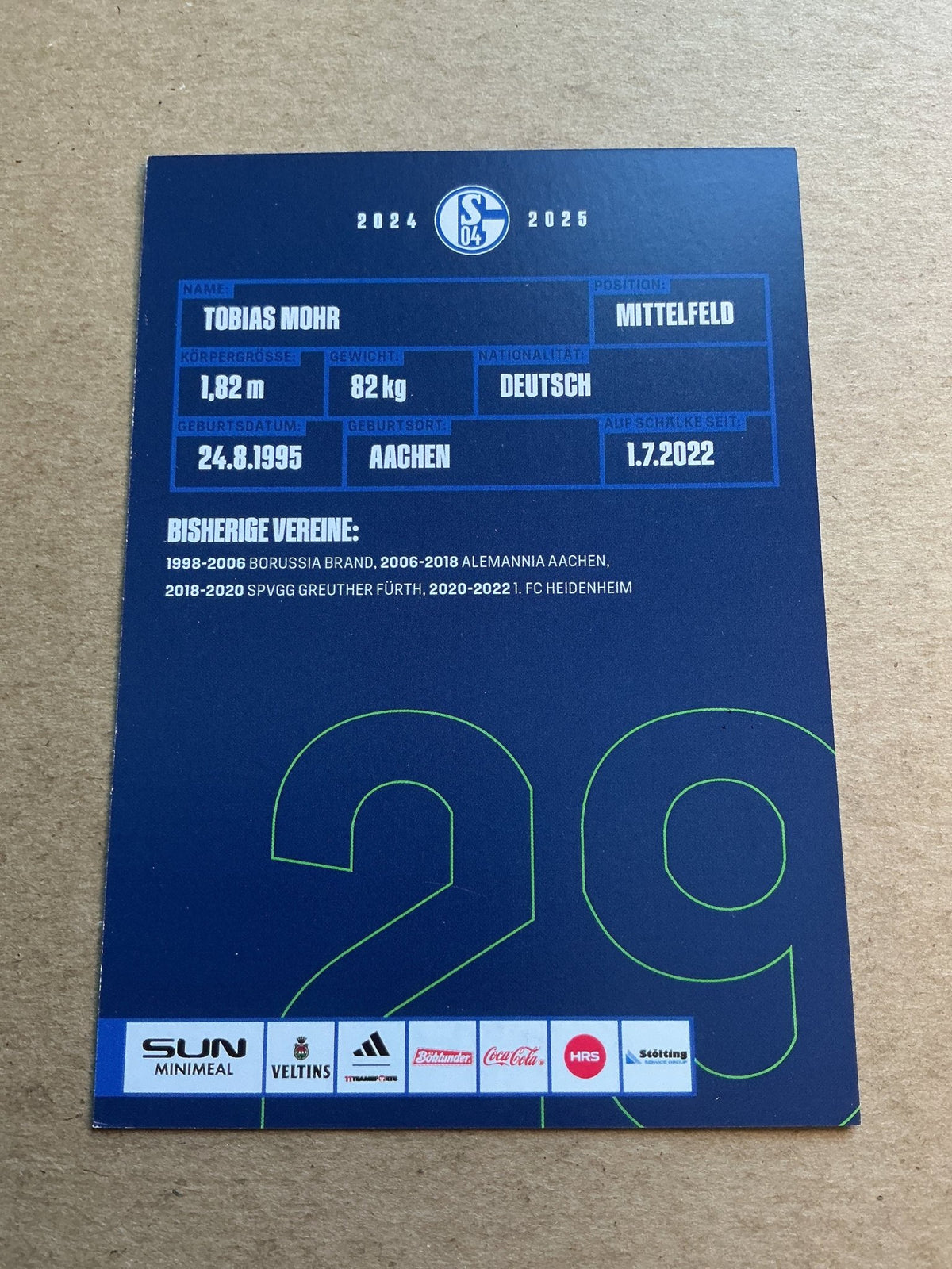 Tobias Mohr, Germany 🇩🇪 FC Schalke 04 2024/25 hand signed - Autographs-World