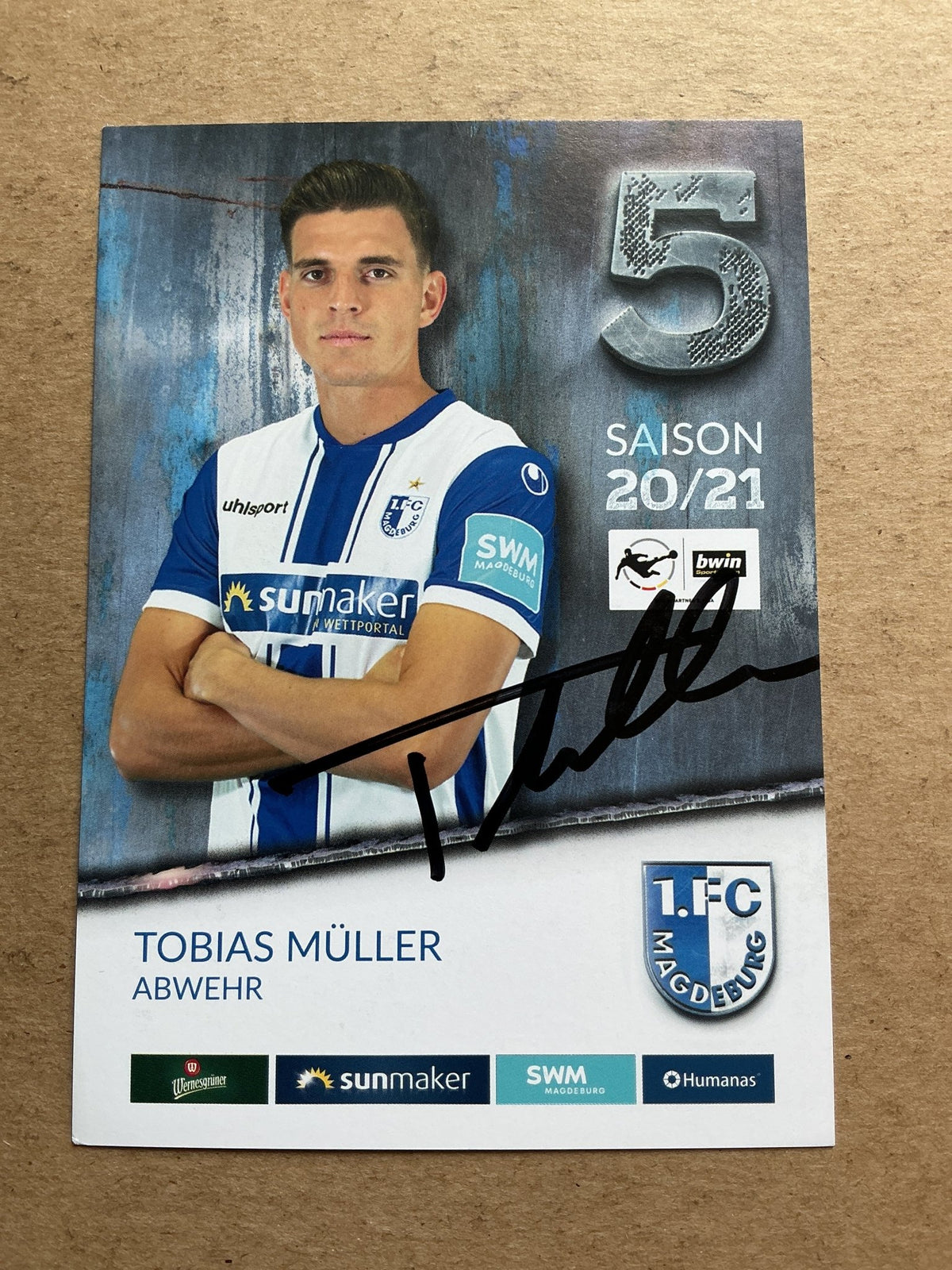 Tobias Müller, Germany 🇩🇪 1.FC Magdeburg 2020/21 hand signed - Autographs-World
