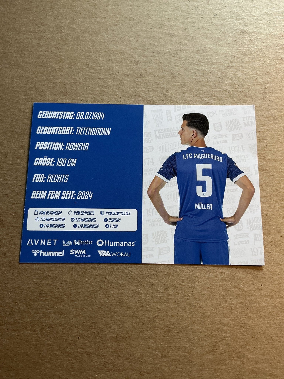 Tobias Müller, Germany 🇩🇪 1.FC Magdeburg 2024/25 hand signed - Autographs-World