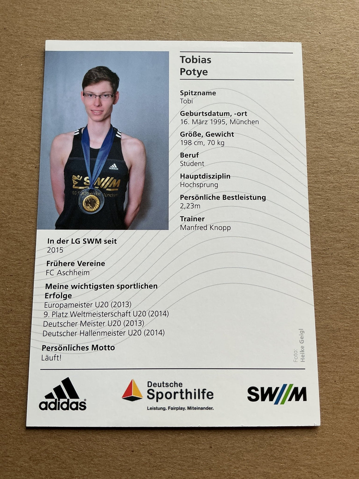 Tobias Potye, Germany 🇩🇪 Athletics Summer Olympics 2024 hand signed - Autographs-World