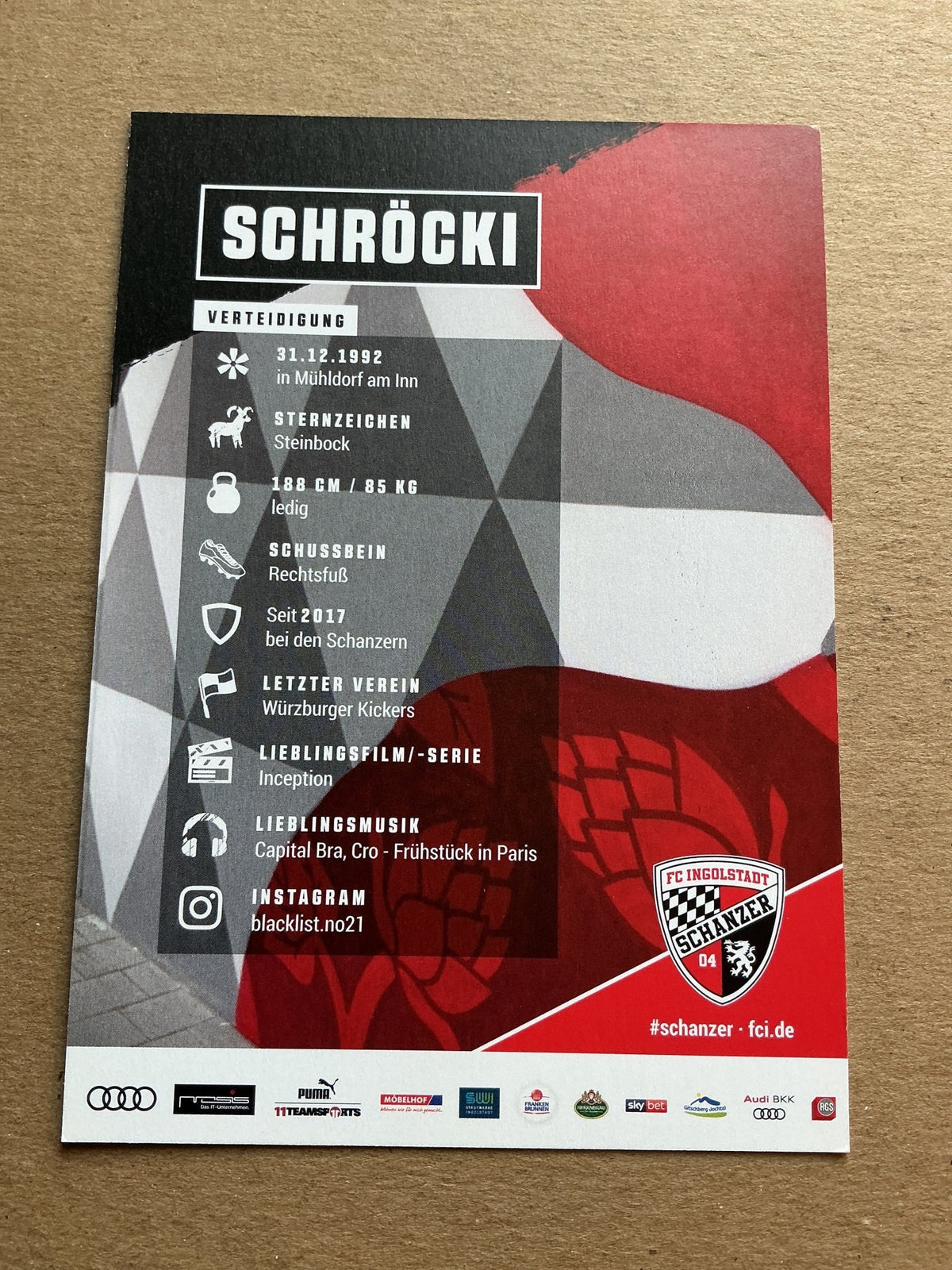 Tobias Schröck, Germany 🇩🇪 FC Ingolstadt 04 2020/21 hand signed - Autographs-World