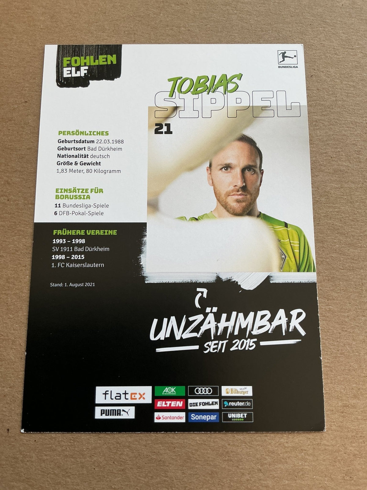 Tobias Sippel, Germany 🇩🇪 Borussia Mönchengladbach 2021/22 hand signed - Autographs-World