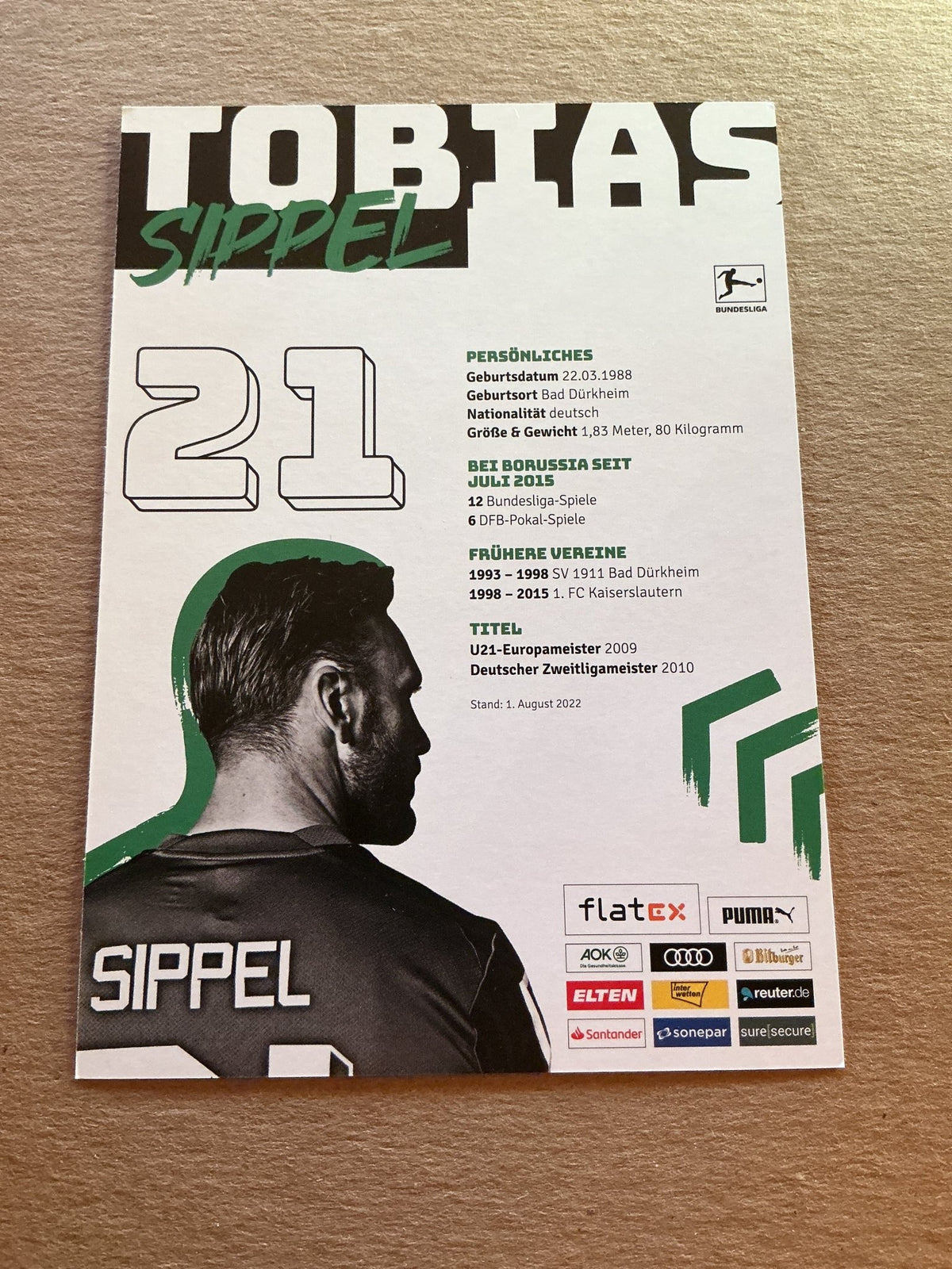 Tobias Sippel, Germany 🇩🇪 Borussia Mönchengladbach 2022/23 hand signed - Autographs-World