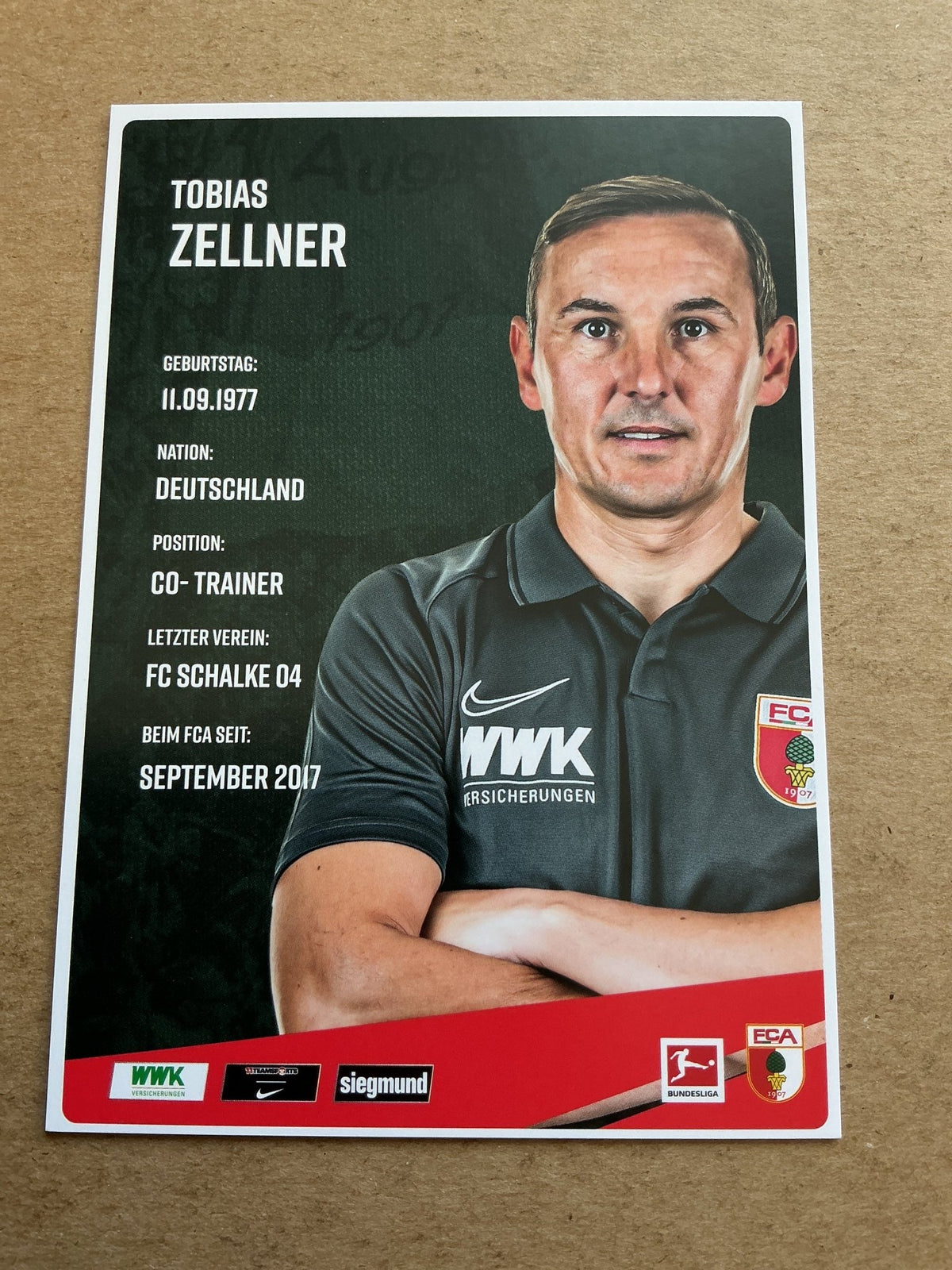 Tobias Zellner, Germany 🇩🇪 FC Augsburg 2020/21 hand signed - Autographs-World