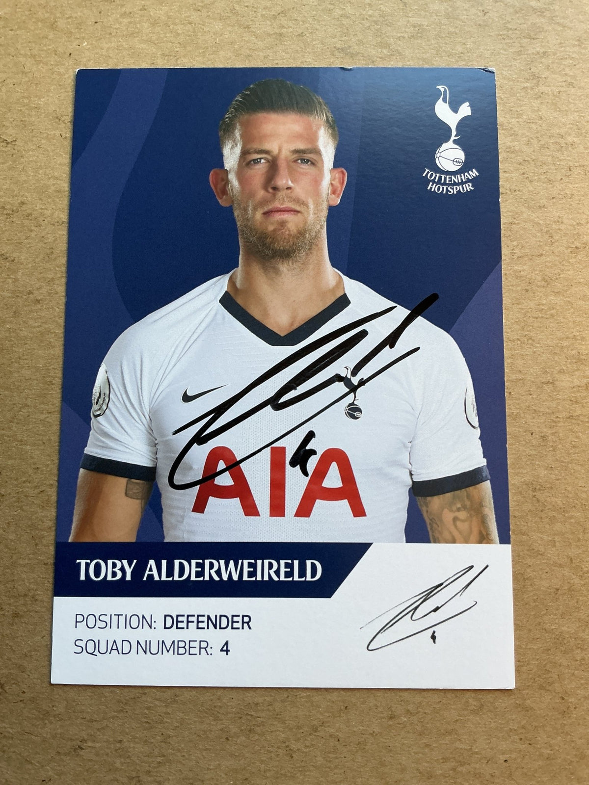 Toby Alderweireld, Belgium 🇧🇪 Tottenham Hotspur FC 2019/20 hand signed - Autographs-World