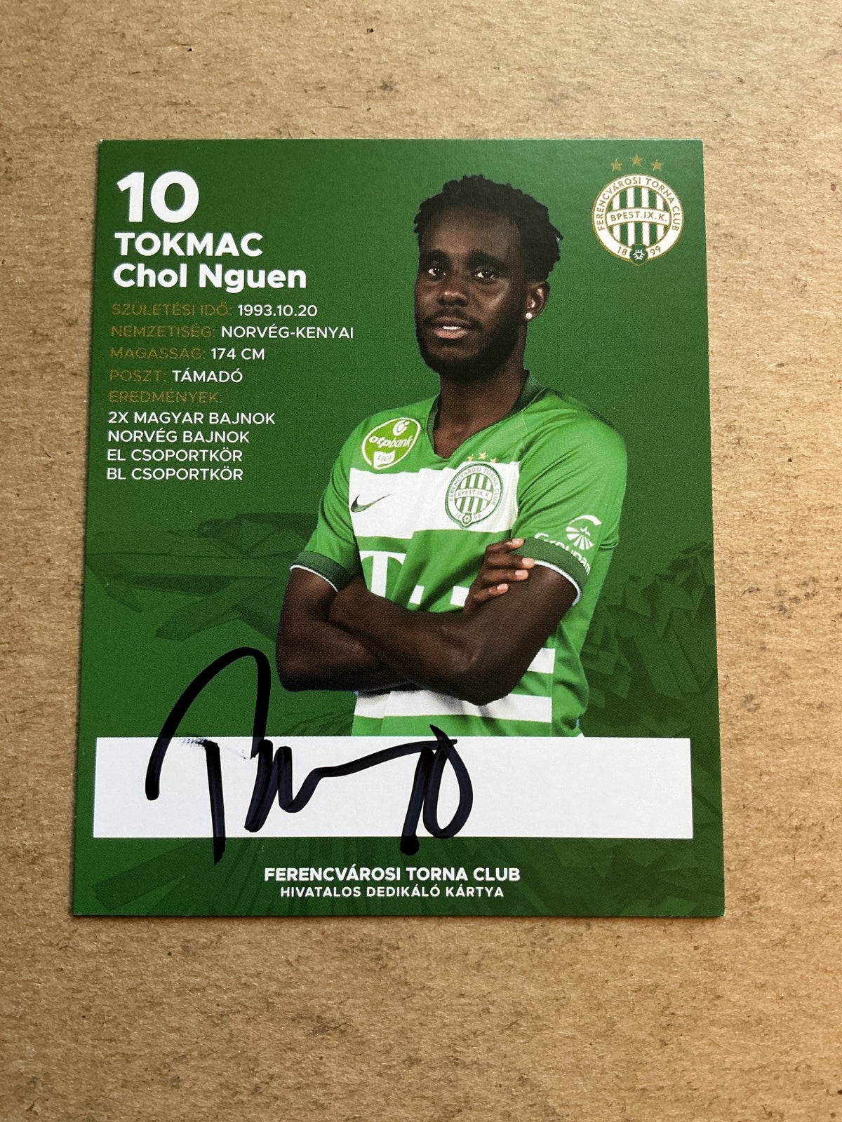 Tokmac Chol Nguen, Norway 🇳🇴 Ferencváros 2020/21 hand signed - Autographs-World