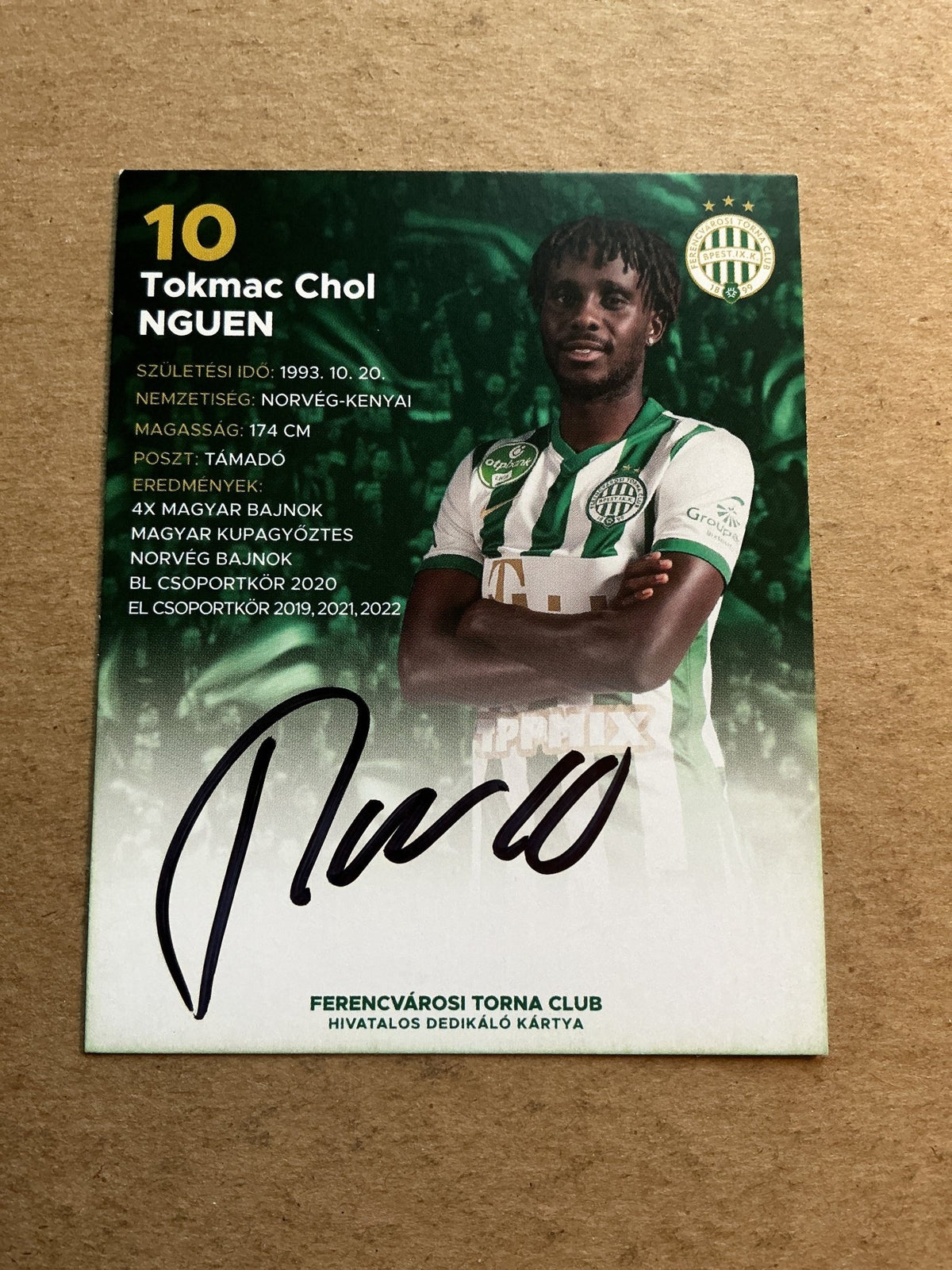 Tokmac Chol Nguen, Norway 🇳🇴 Ferencváros 2022/23 hand signed - Autographs-World