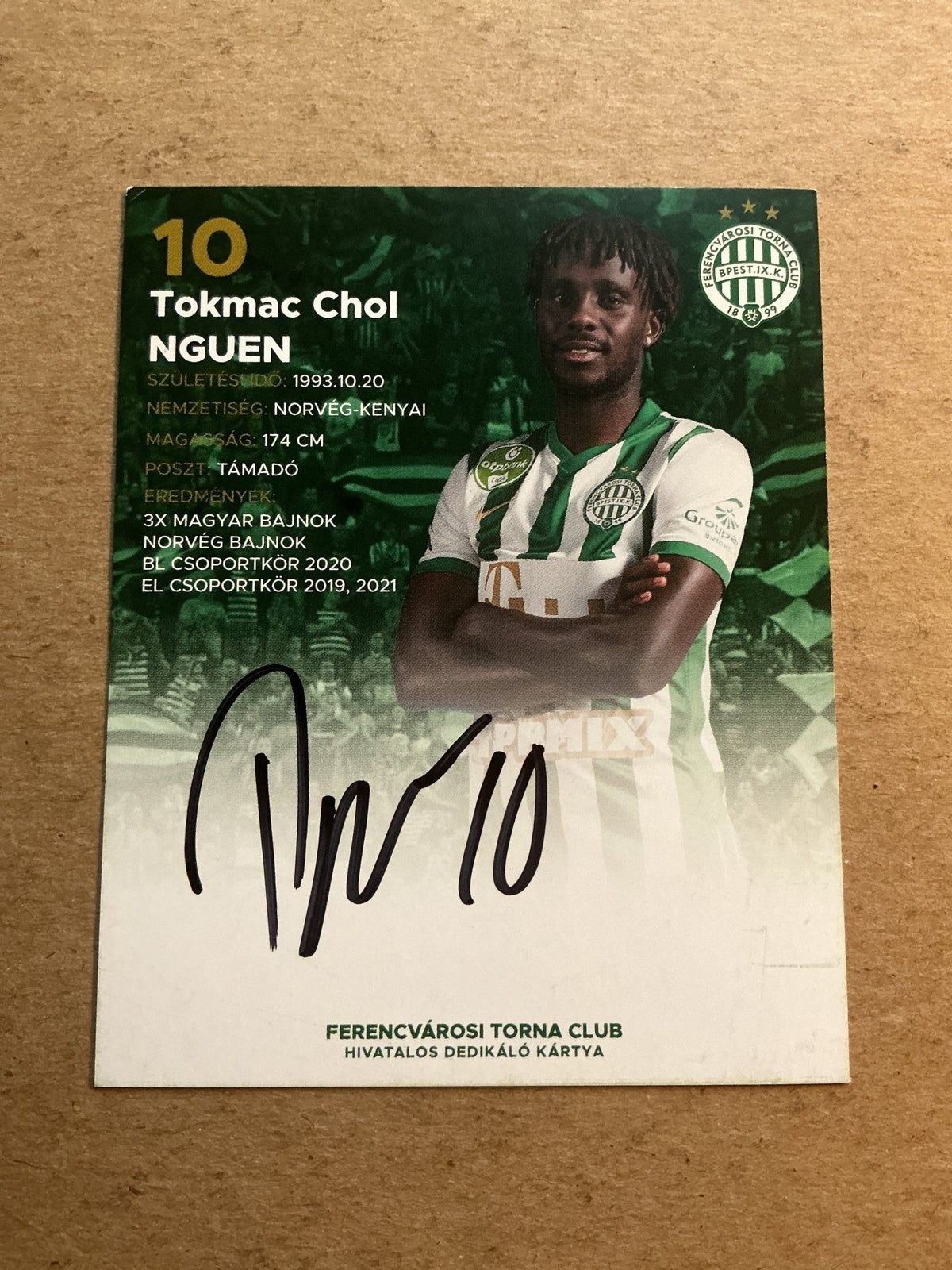 Tokmac Chol Nguen, Norway 🇳🇴 Ferencvaros TC 2021/22 hand signed - Autographs-World