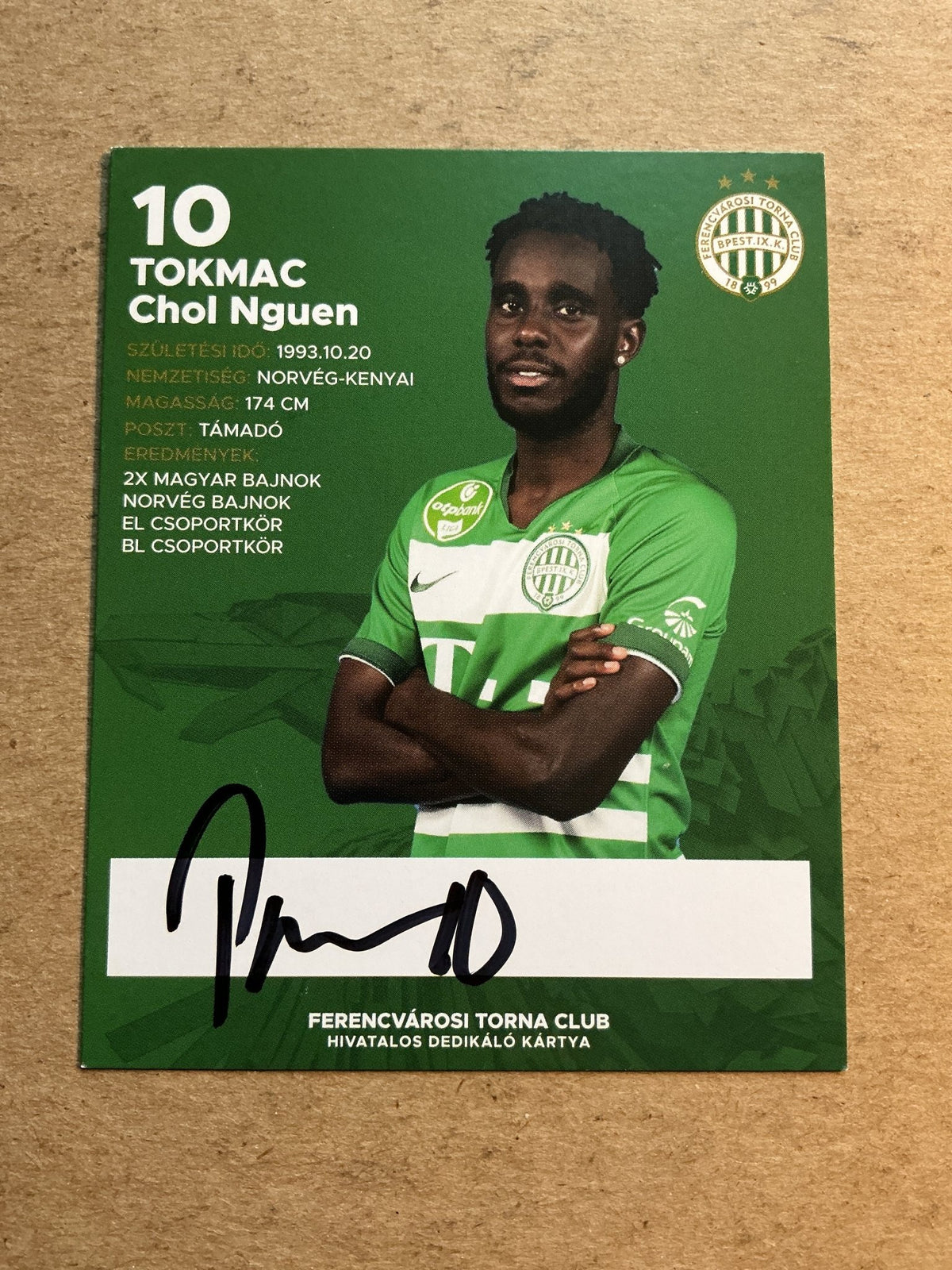 Tokmac Chol Nguen, Norway 🇳🇴 Ferencvaros TC 2021/22 hand signed - Autographs-World