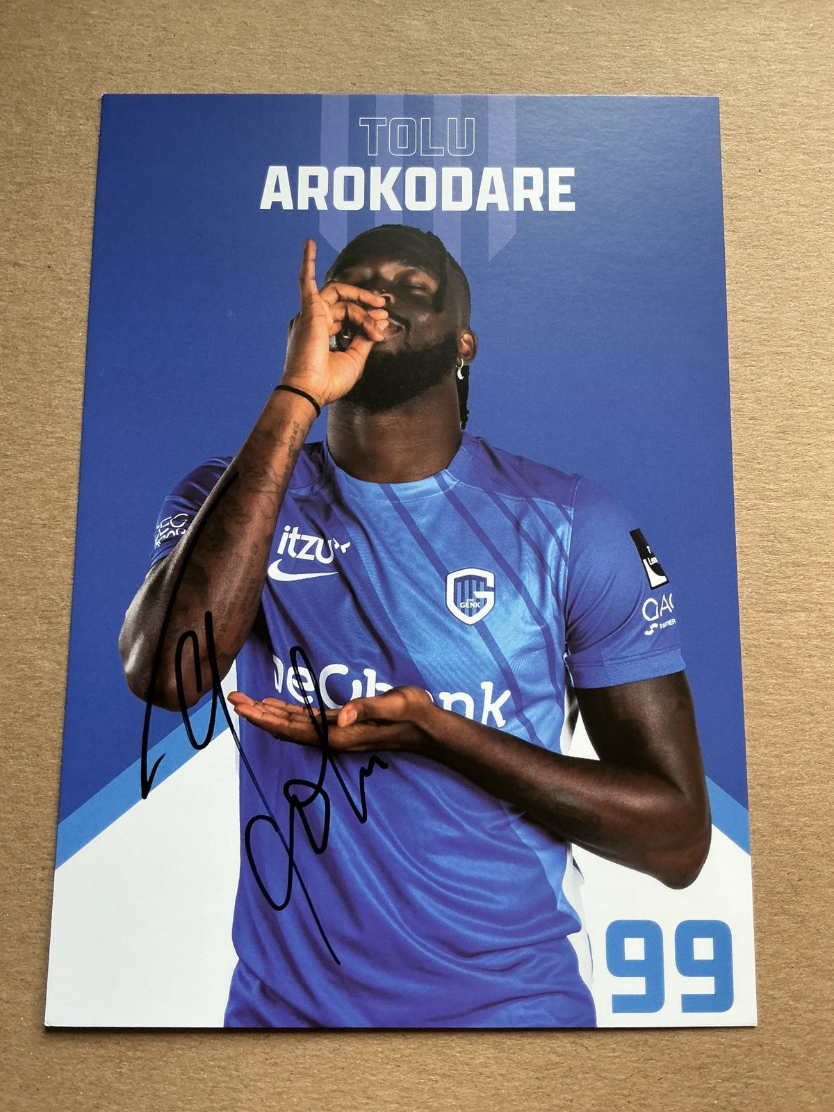 Tolu Arokodare, Nigeria 🇳🇬 KRC Genk 2024/25 hand signed - Autographs-World