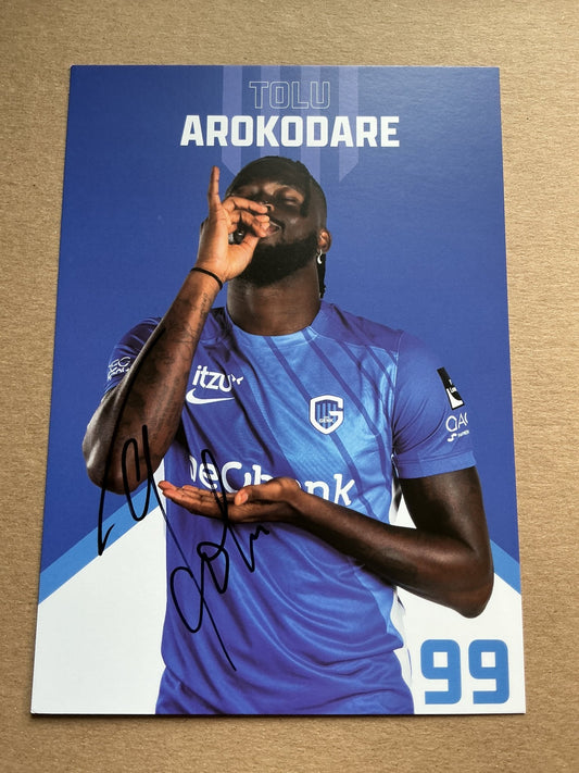 Tolu Arokodare, Nigeria 🇳🇬 KRC Genk 2024/25 hand signed - Autographs-World