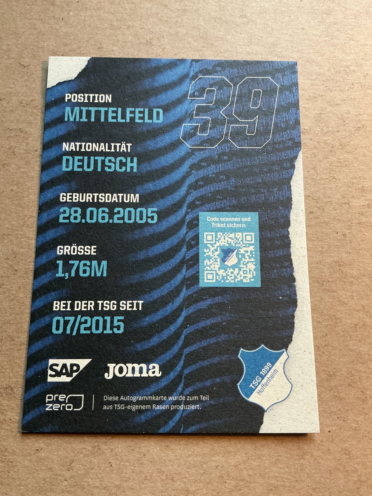 Tom Bischof, Germany 🇩🇪 TSG 1899 Hoffenheim 2021/22 hand signed - Autographs-World