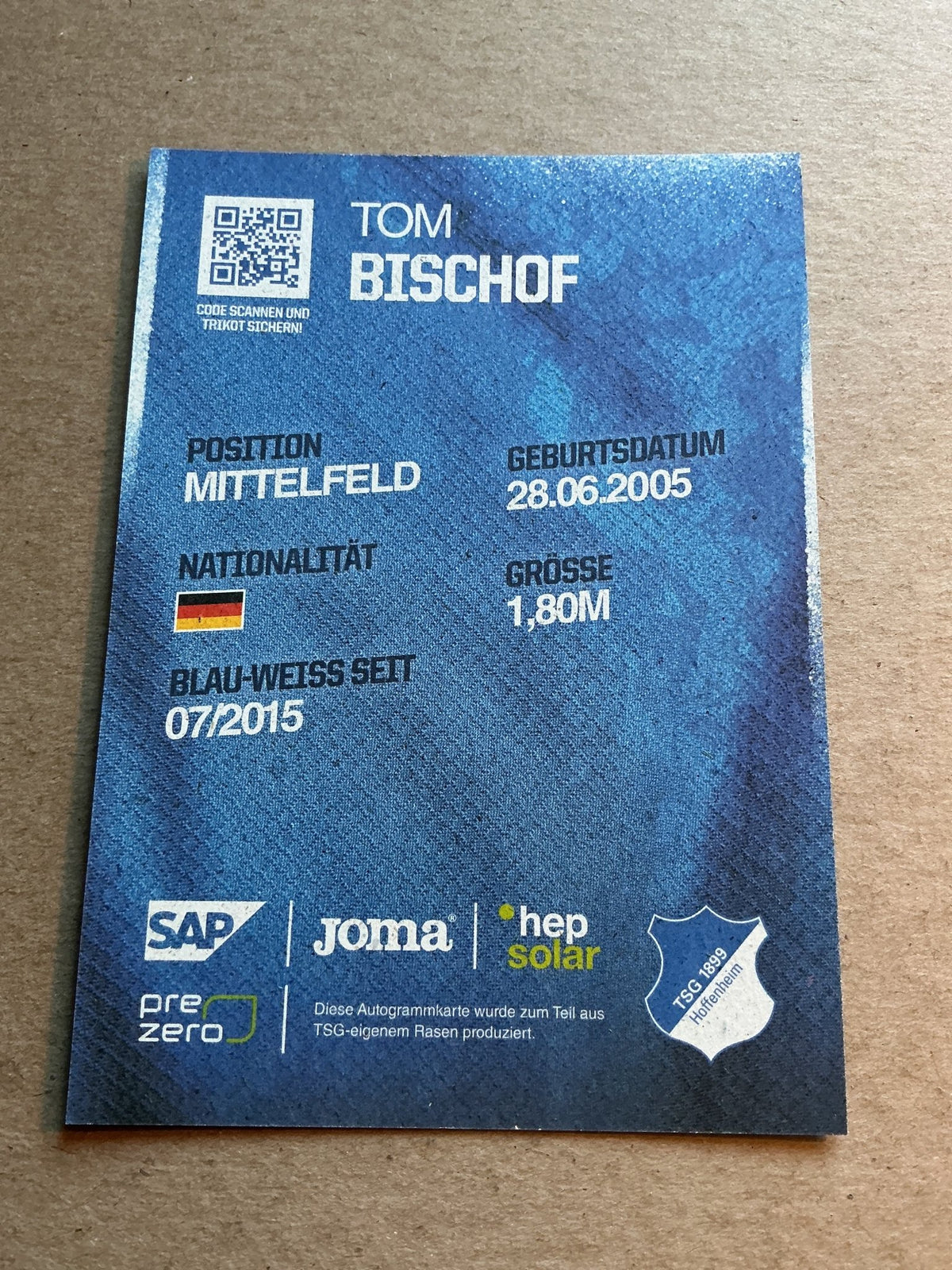Tom Bischof, Germany 🇩🇪 TSG 1899 Hoffenheim 2024/25 hand signed - Autographs-World