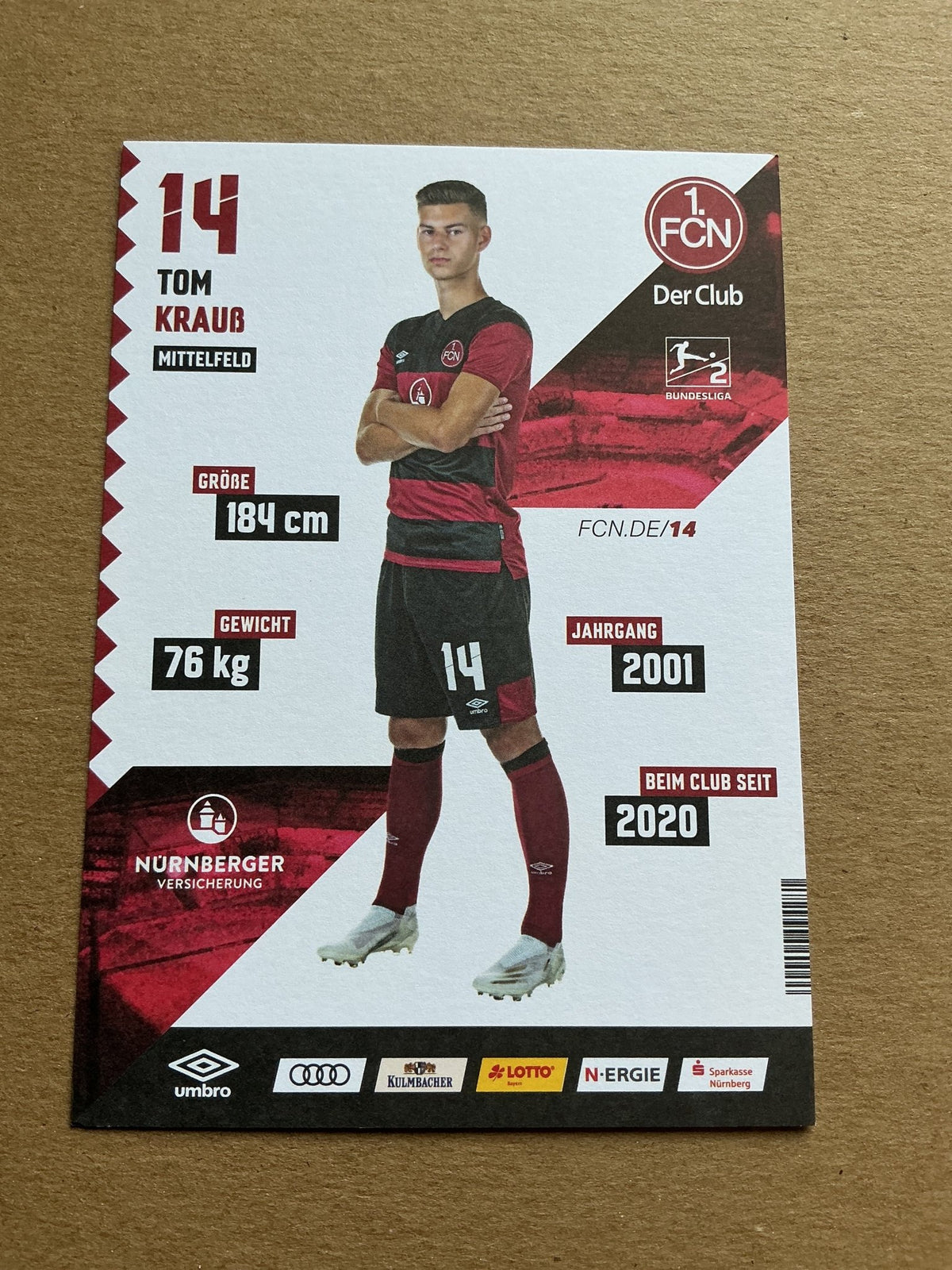 Tom Krauß, Germany 🇩🇪 1.FC Nürnberg 2020/21 hand signed - Autographs-World