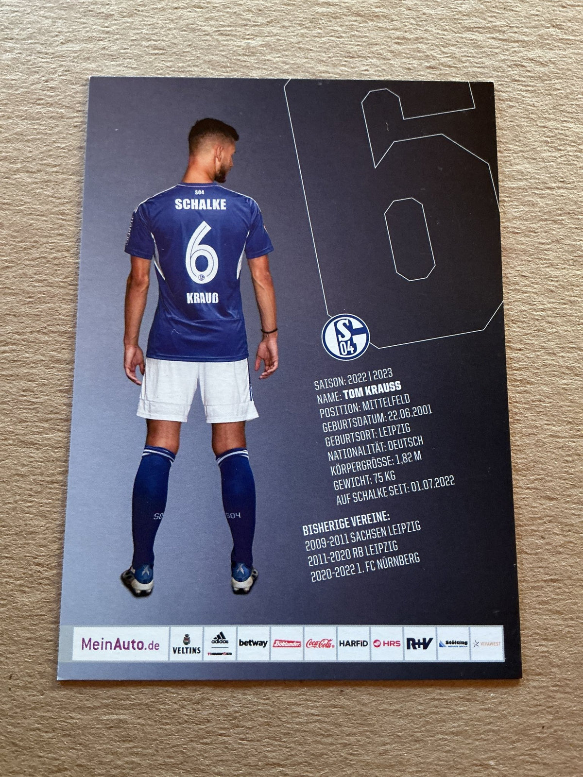 Tom Krauss, Germany 🇩🇪 FC Schalke 04 2022/23 hand signed - Autographs-World