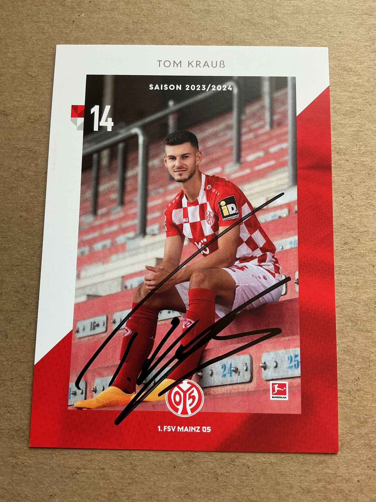 Tom Krauß, Germany 🇩🇪 FSV Mainz 05 2023/24 hand signed - Autographs-World