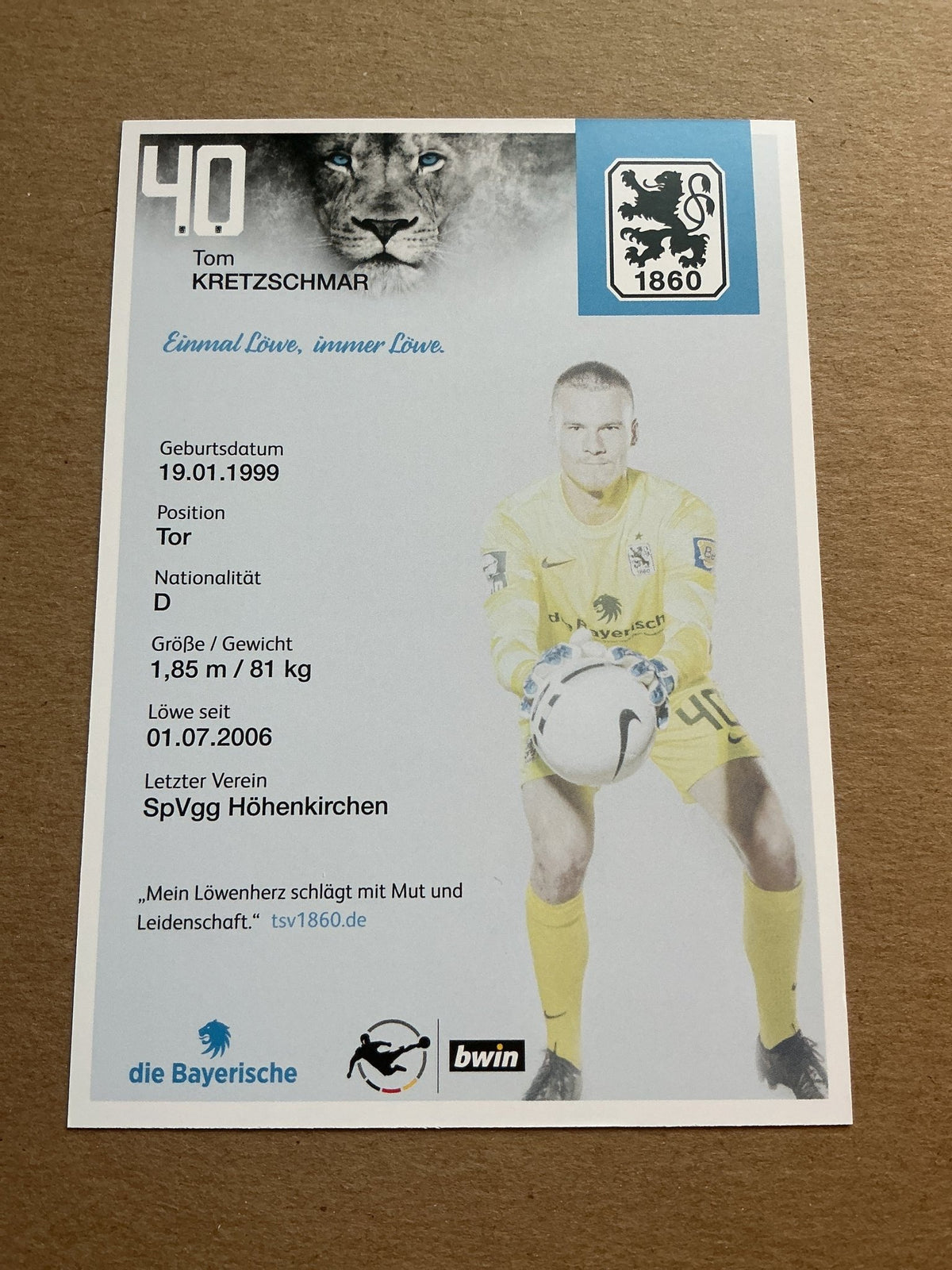 Tom Kretzschmar, Germany 🇩🇪 TSV 1860 München 2021/22 hand signed - Autographs-World
