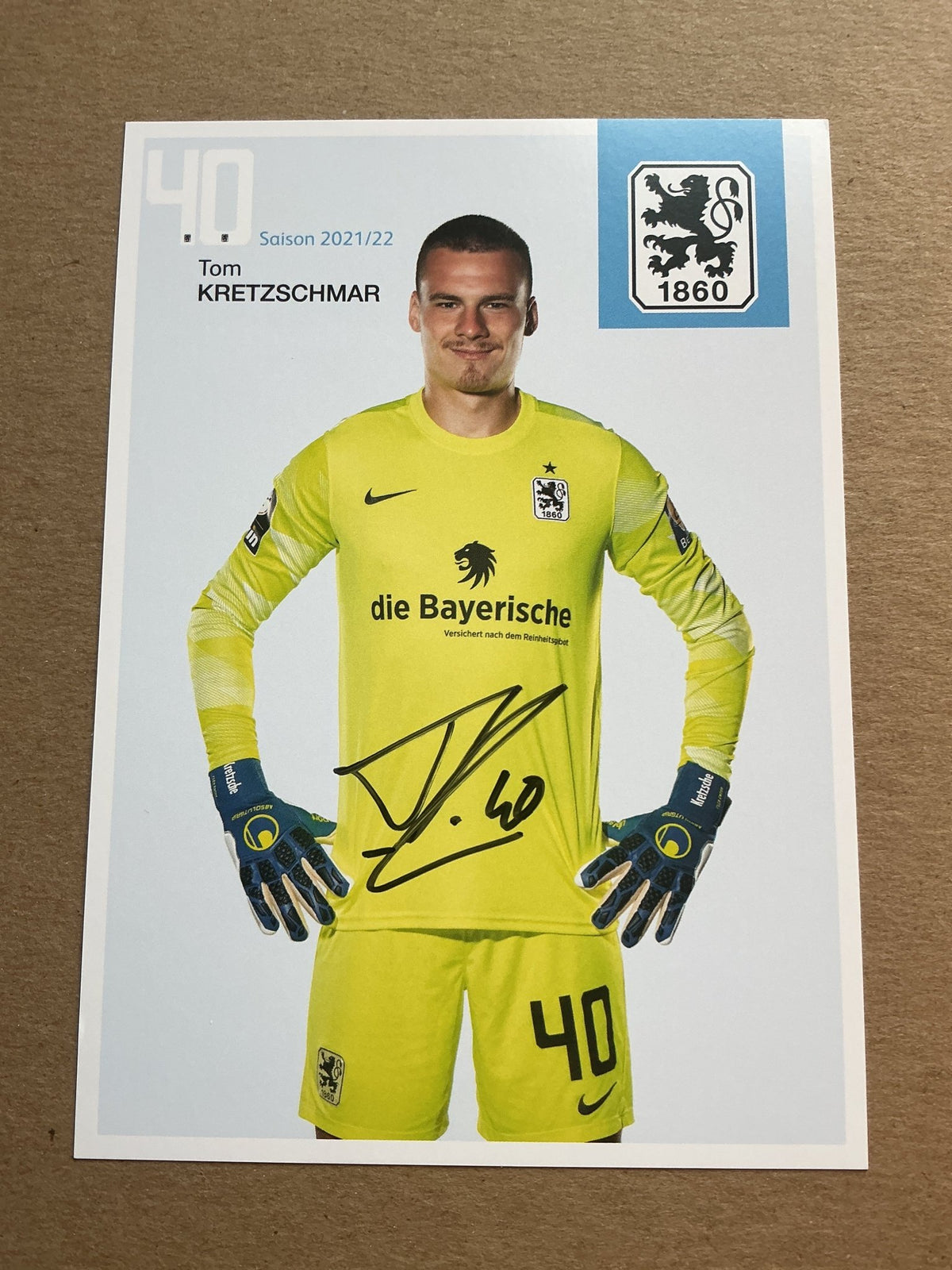 Tom Kretzschmar, Germany 🇩🇪 TSV 1860 München 2021/22 hand signed - Autographs-World