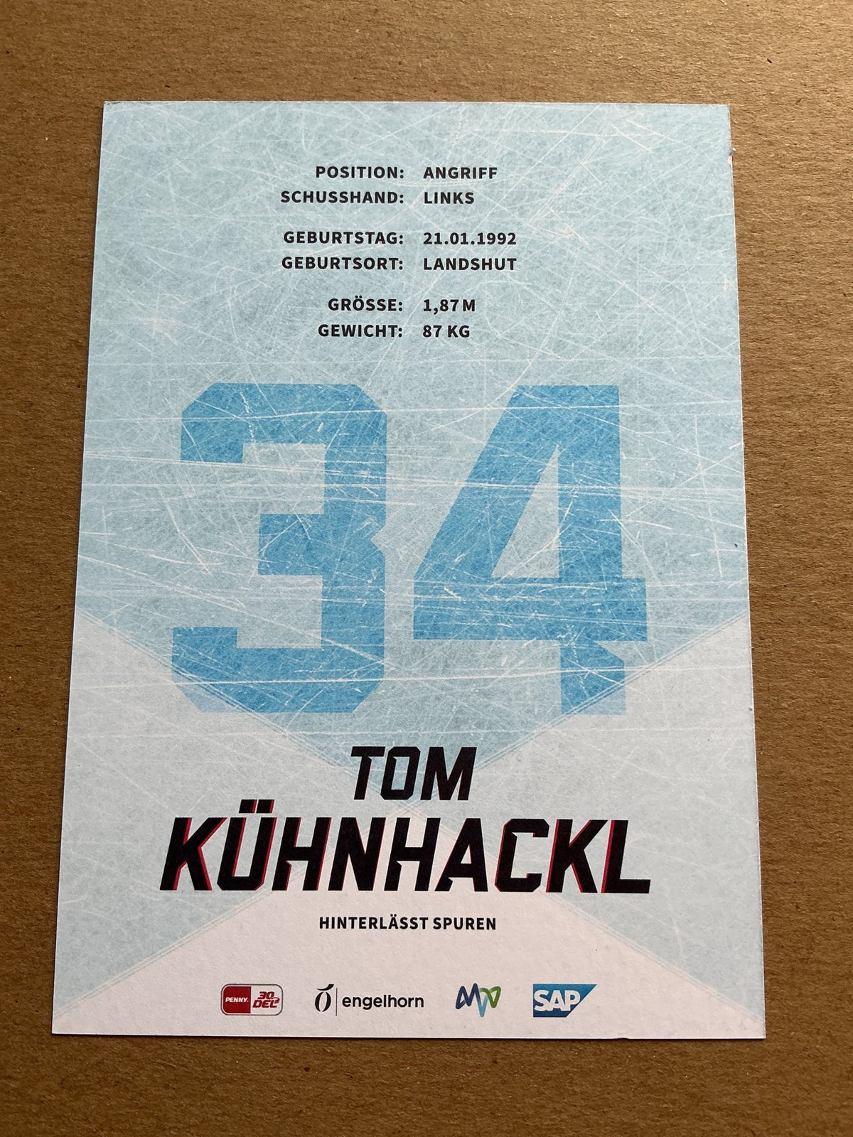 Tom Kühnhackl, Germany 🇩🇪 Adler Mannheim 2023/24 hand signed - Autographs-World
