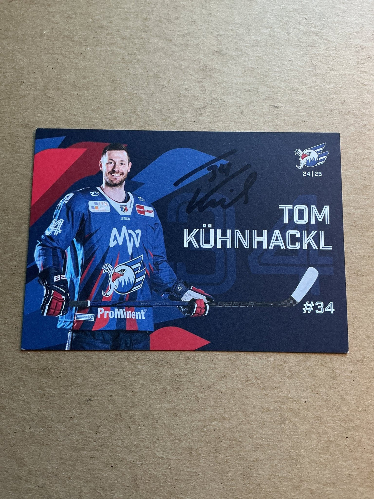 Tom Kühnhackl, Germany 🇩🇪 Adler Mannheim 2024/25 hand signed - Autographs-World