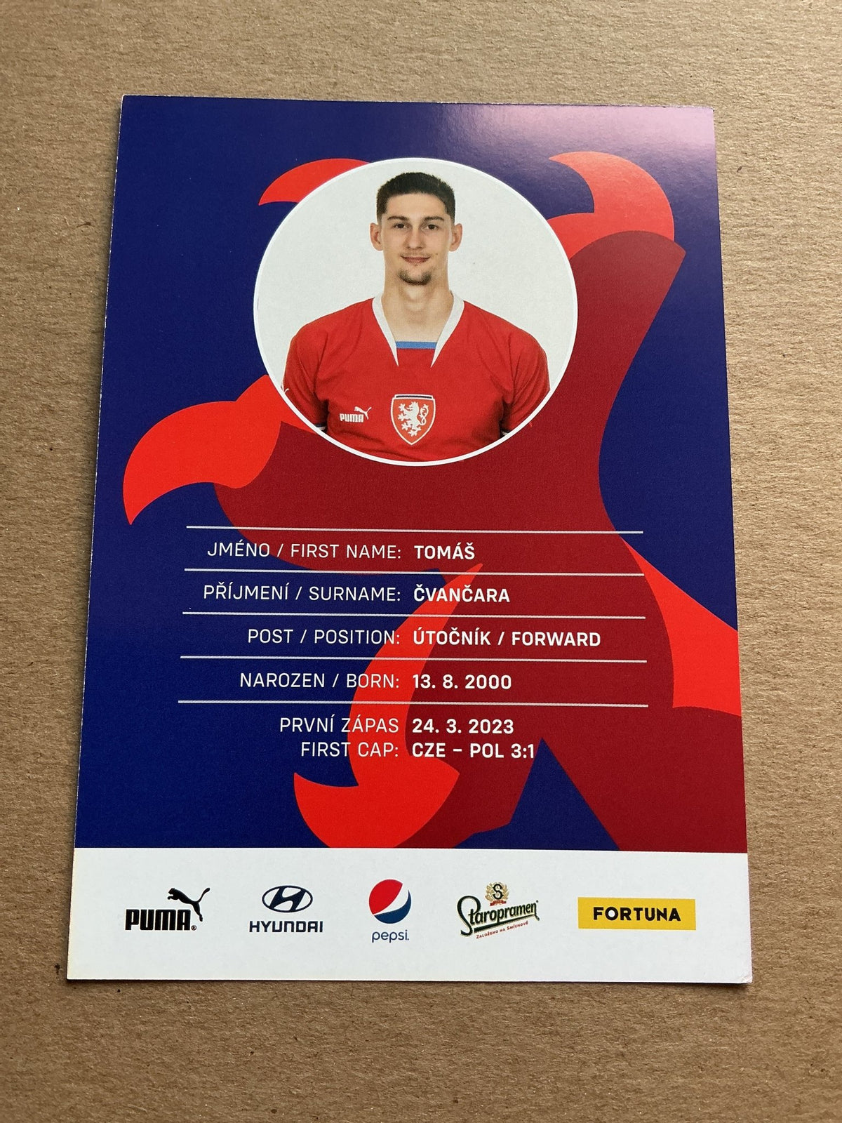 Tomáš Čvančara, Czech Republic 🇨🇿 2023 Sparta Prague hand signed - Autographs-World