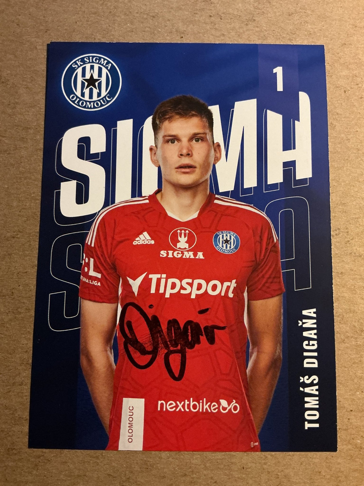 Tomáš Digaňa, Slovakia 🇸🇰 SK Sigma Olomouc 2022/23 hand signed - Autographs-World