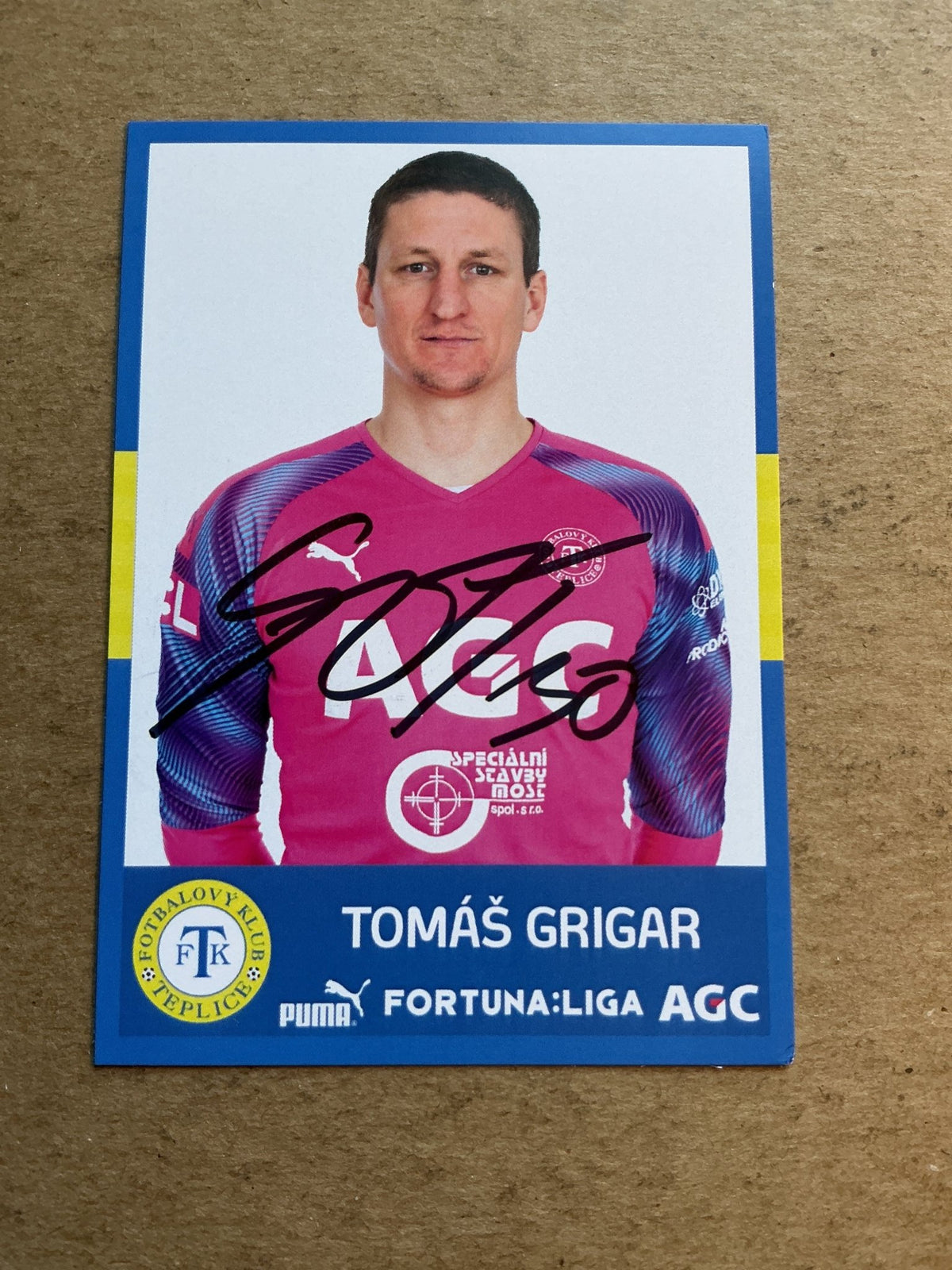 Tomáš Grigar, Czech Republic 🇨🇿 FK Teplice 2020/21 hand signed - Autographs-World