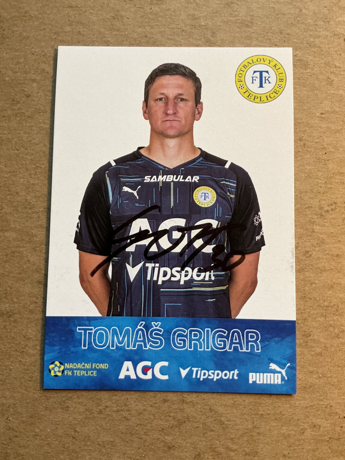 Tomáš Grigar, Czech Republic 🇨🇿 FK Teplice 2022/23 hand signed - Autographs-World