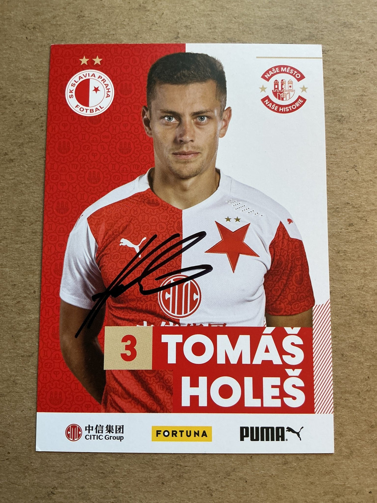 Tomáš Holeš, Czech Republic 🇨🇿 SK Slavia Prague 2020/21 hand signed - Autographs-World