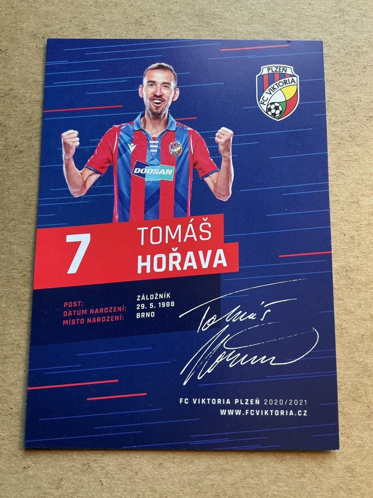 Tomáš Hořava, Czech Republic 🇨🇿 FC Viktoria Plzeň 2020/21 hand signed - Autographs-World