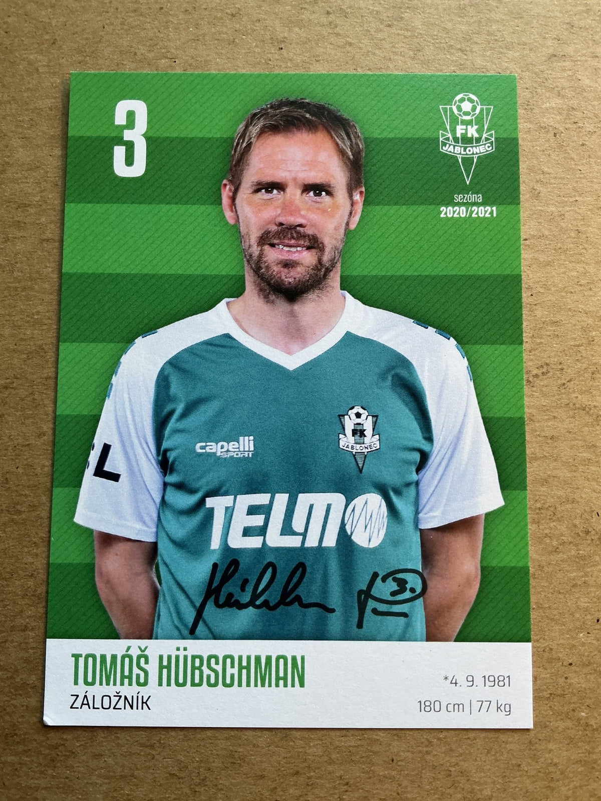 Tomáš Hübschman, Czech Republic 🇨🇿 FK Jablonec 2020/21 hand signed - Autographs-World