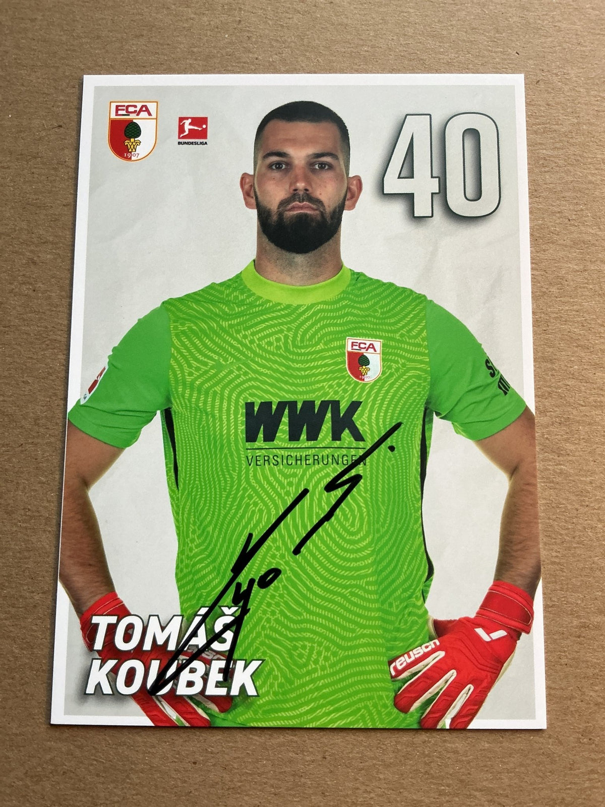 Tomáš Koubek, Czech Republic 🇨🇿 FC Augsburg 2021/22 hand signed - Autographs-World