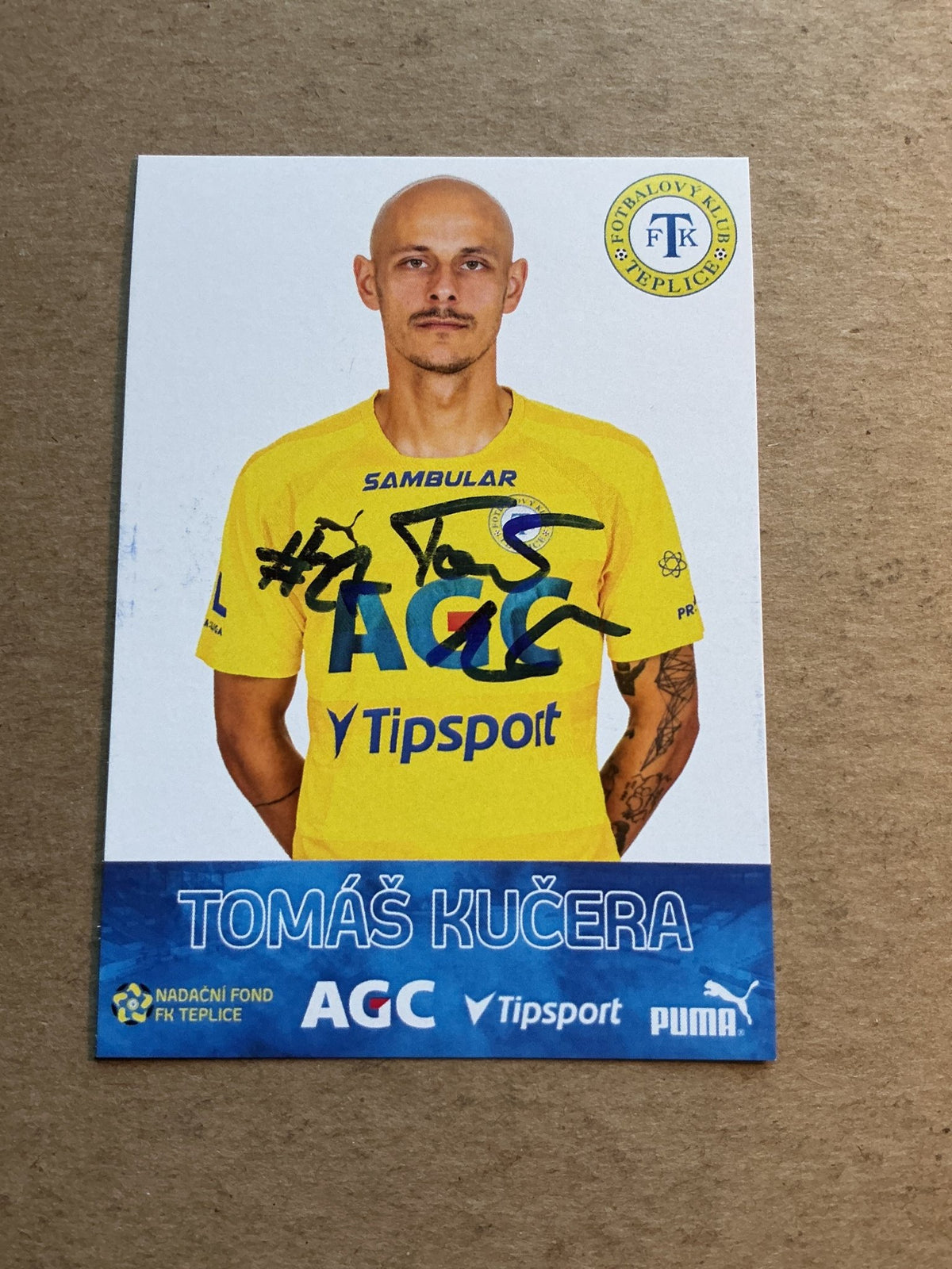 Tomáš Kučera, Czech Republic 🇨🇿 FK Teplice 2022/23 hand signed - Autographs-World