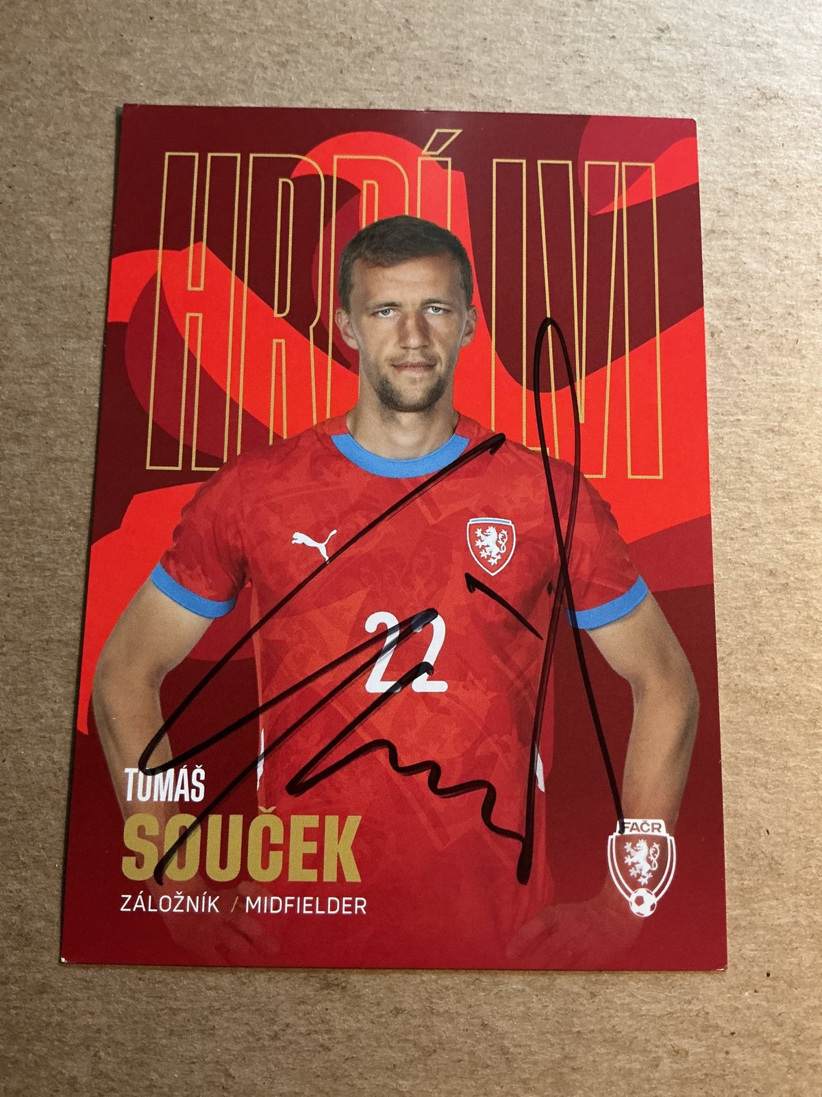 Tomas Soucek, Czech Republic 🇨🇿 2023 hand signed - Autographs-World