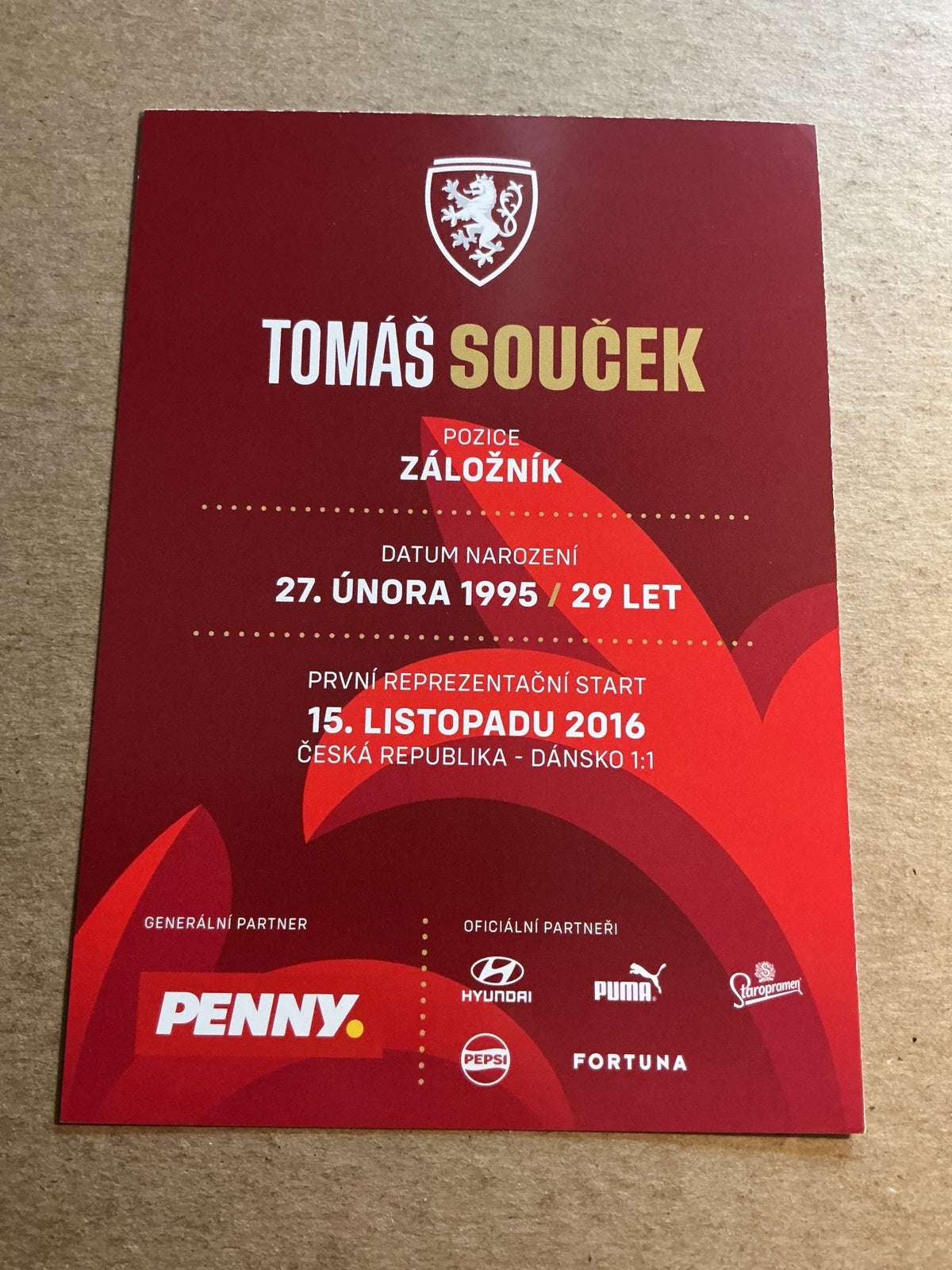 Tomas Soucek, Czech Republic 🇨🇿 2023 hand signed - Autographs-World