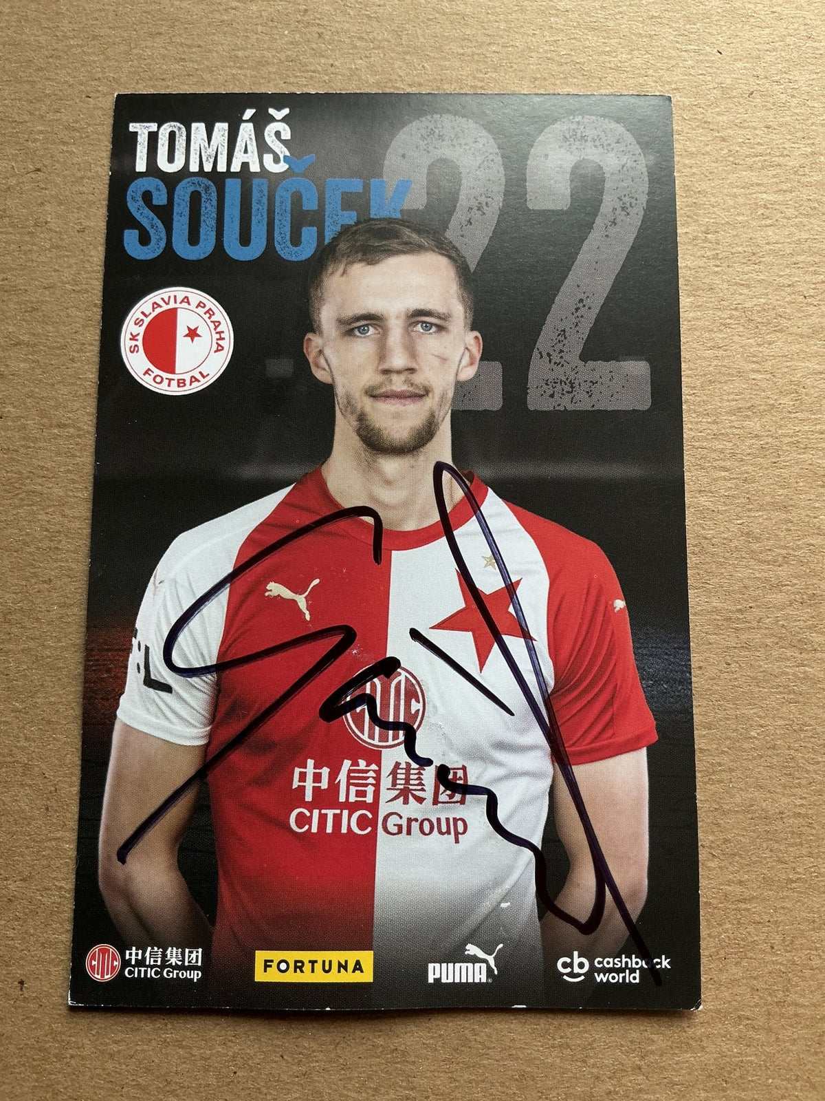 Tomáš Souček, Czech Republic 🇨🇿 SK Slavia Prague 2019/20 hand signed - Autographs-World