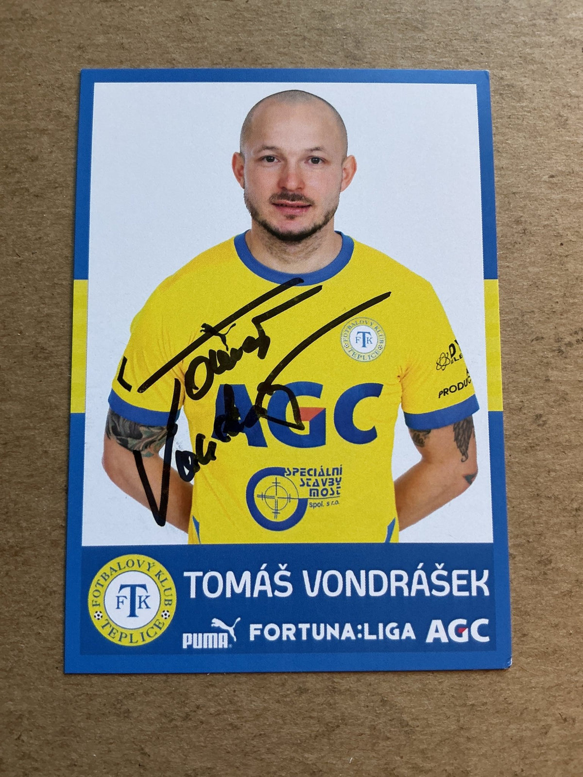 Tomáš Vondrášek, Czech Republic 🇨🇿 FK Teplice 2020/21 hand signed - Autographs-World